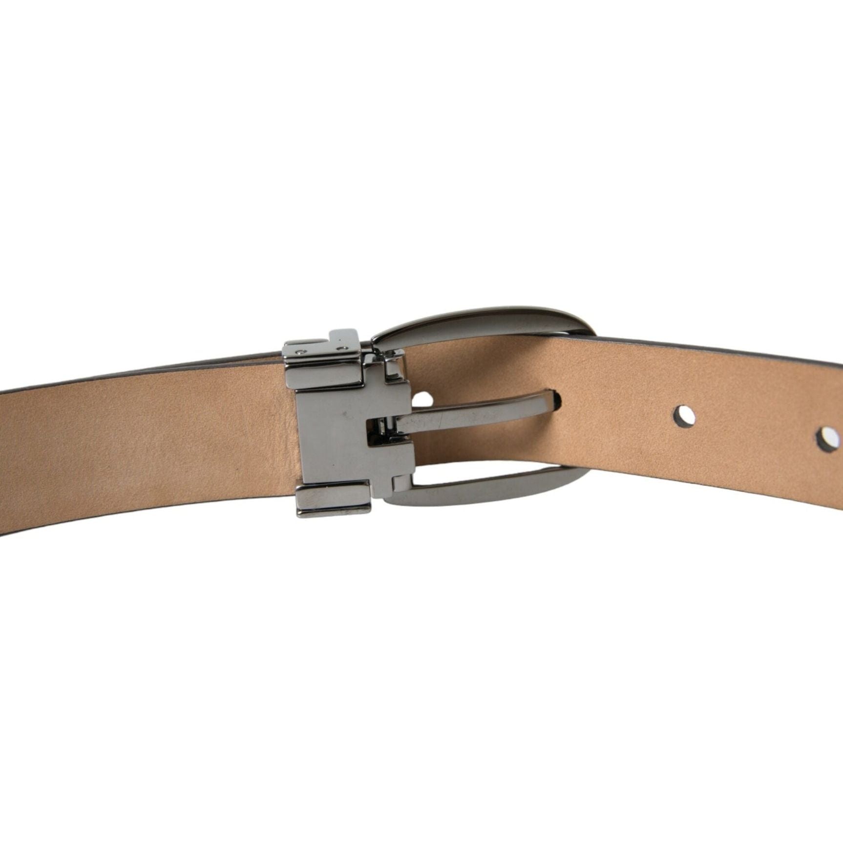 Elegant Dark Brown Calf Leather Belt