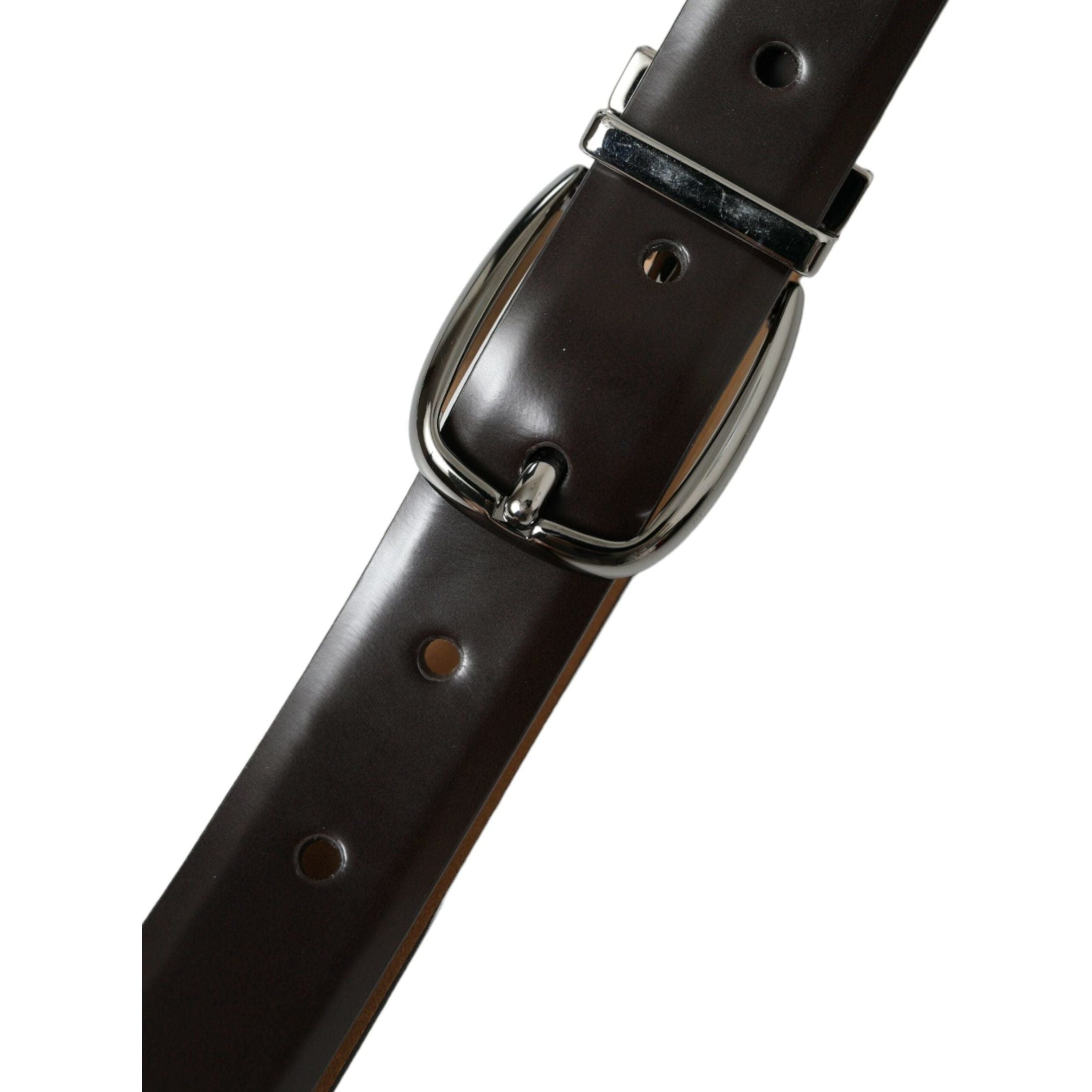 Elegant Dark Brown Calf Leather Belt