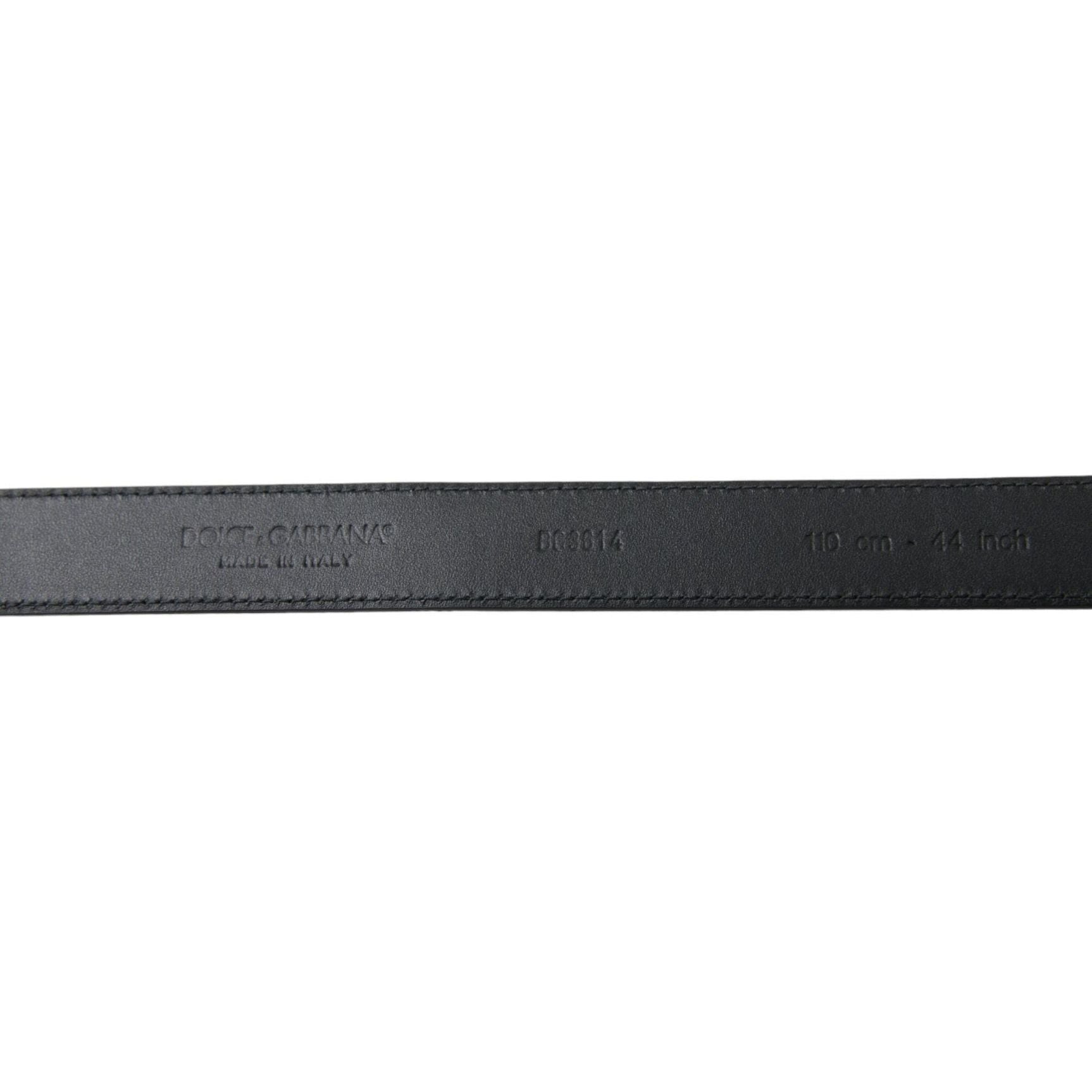 Elegant Black Leather Belt with Metal Buckle