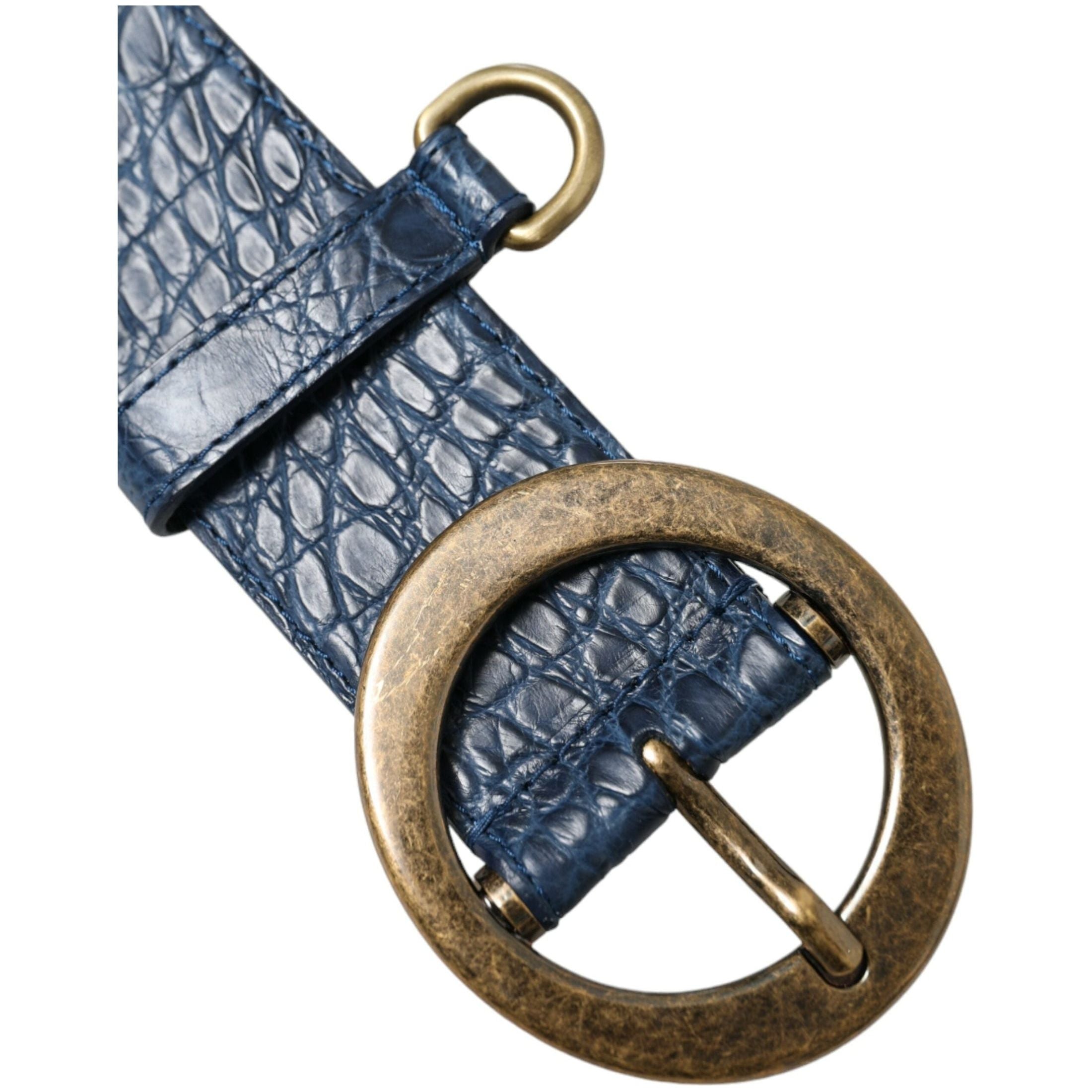 Elegant Italian Leather Belt with Metal Buckle