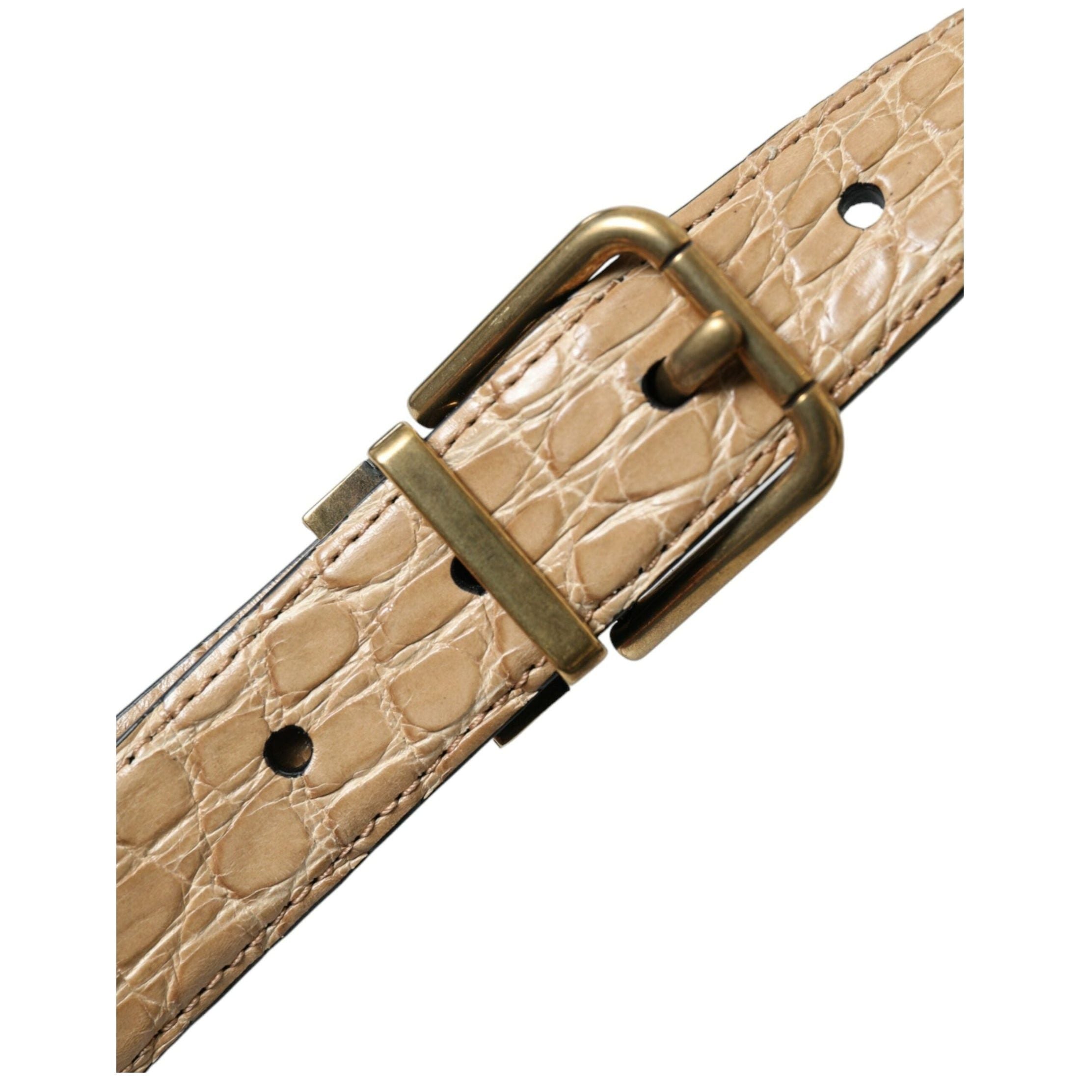 Elegant Beige Leather Belt