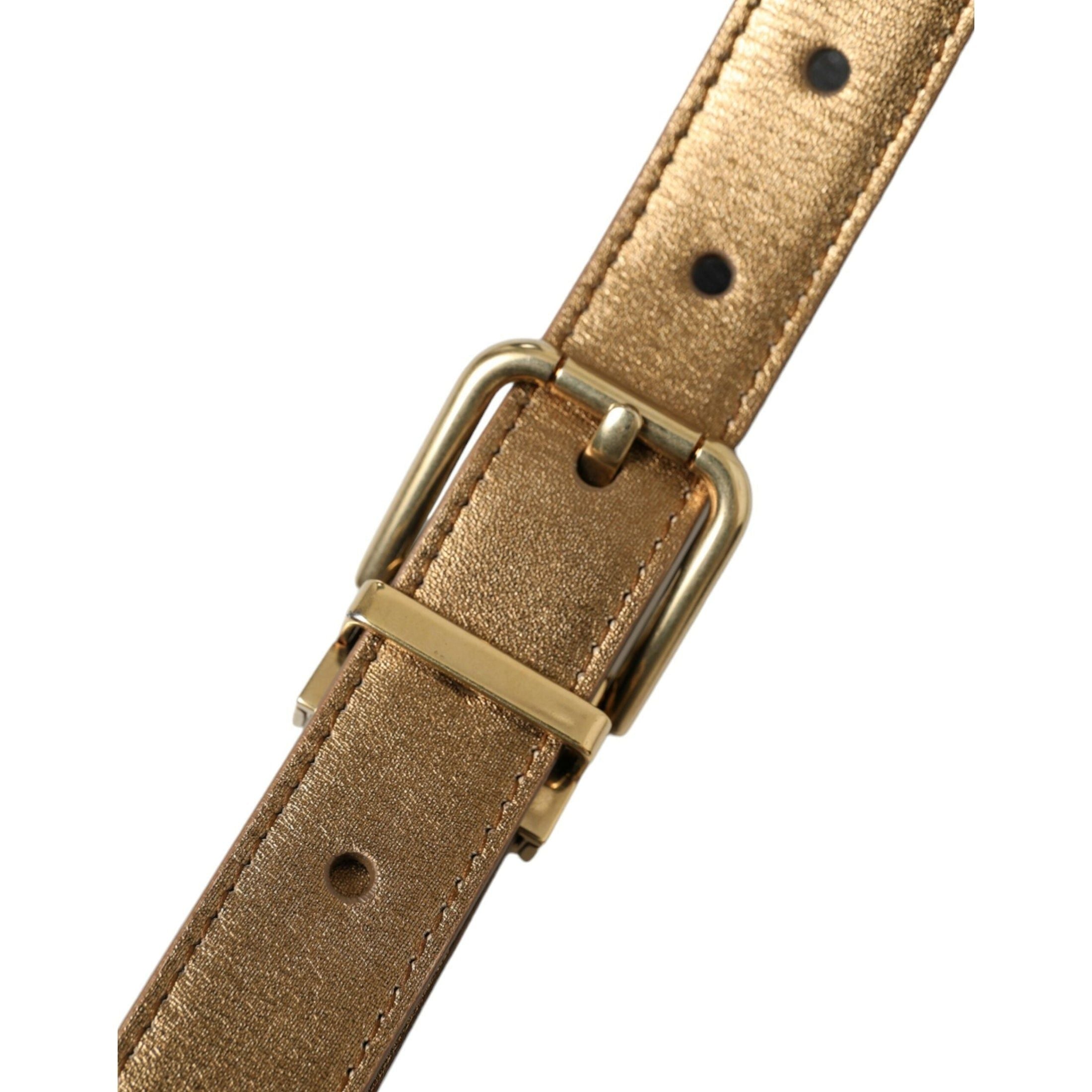 Metallic Gold Leather Belt - Timeless Elegance