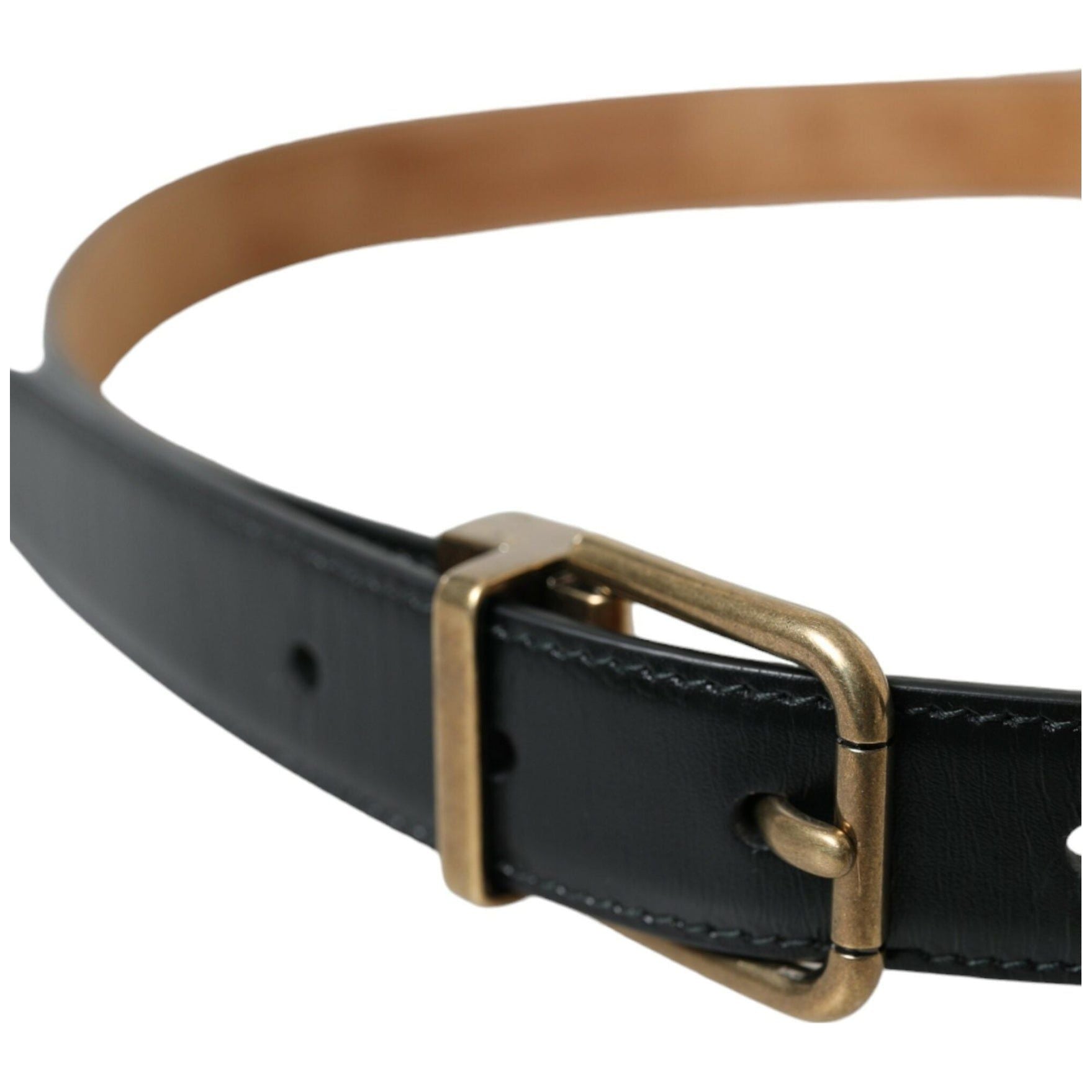 Elegant Black Calf Leather Belt