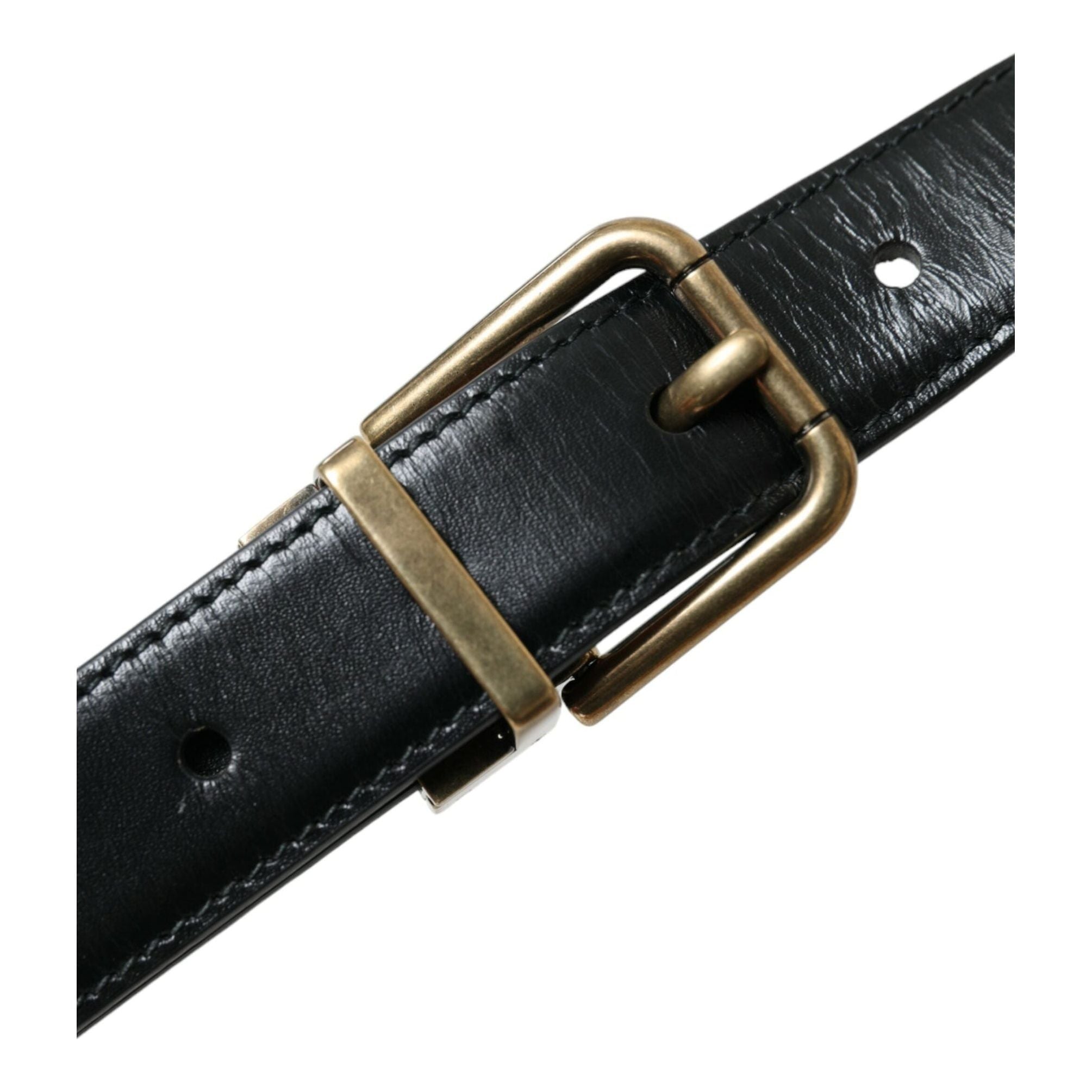 Elegant Black Calf Leather Belt