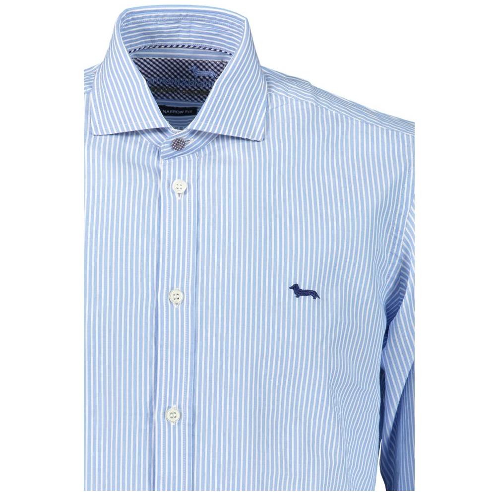 Elegant Light Blue Striped Cotton Shirt