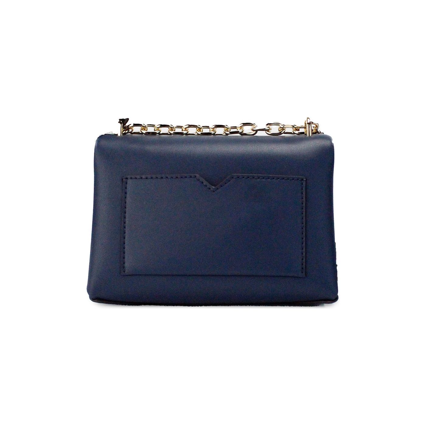 Cece Small Navy Vegan Leather Convertible Flap Crossbody Bag