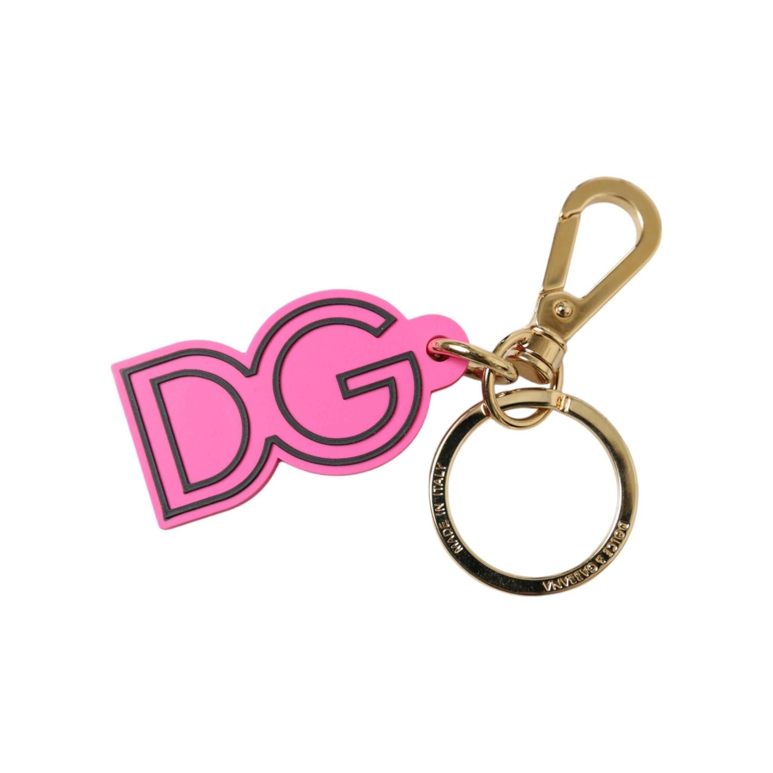 Chic Gold and Pink Logo Keychain