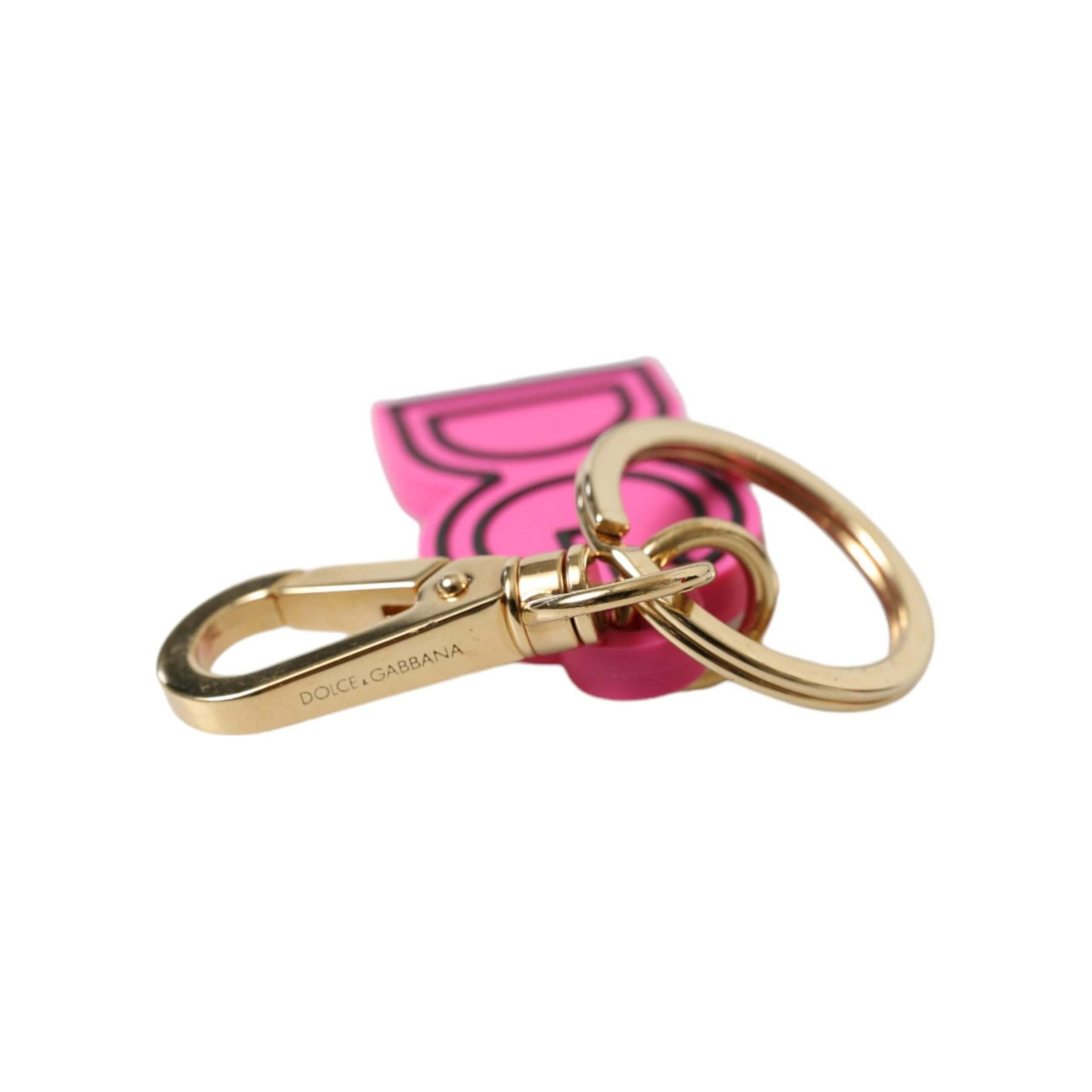 Chic Gold and Pink Logo Keychain