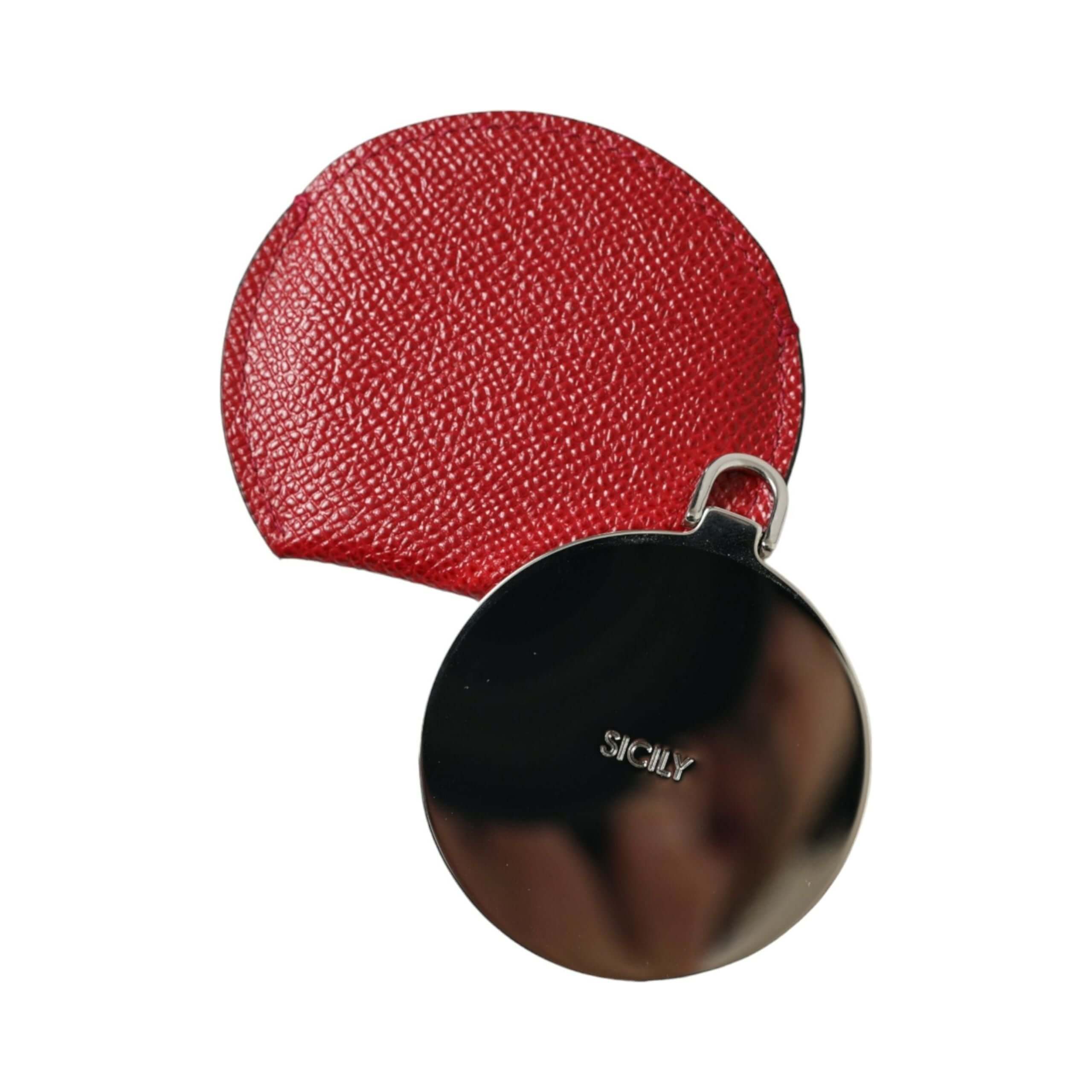 Elegant Red Leather Mirror Holder