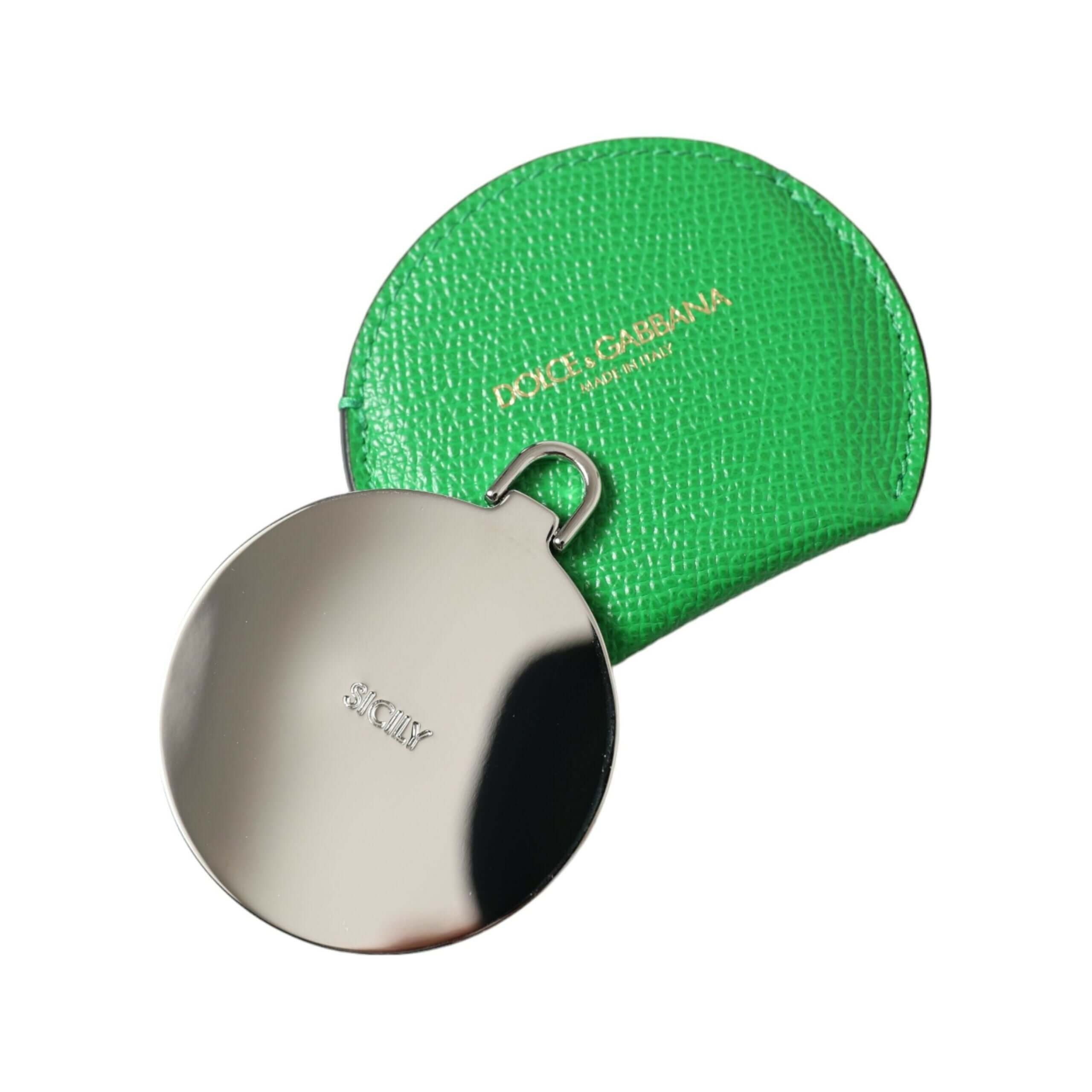 Emerald Leather Hand Mirror Holder