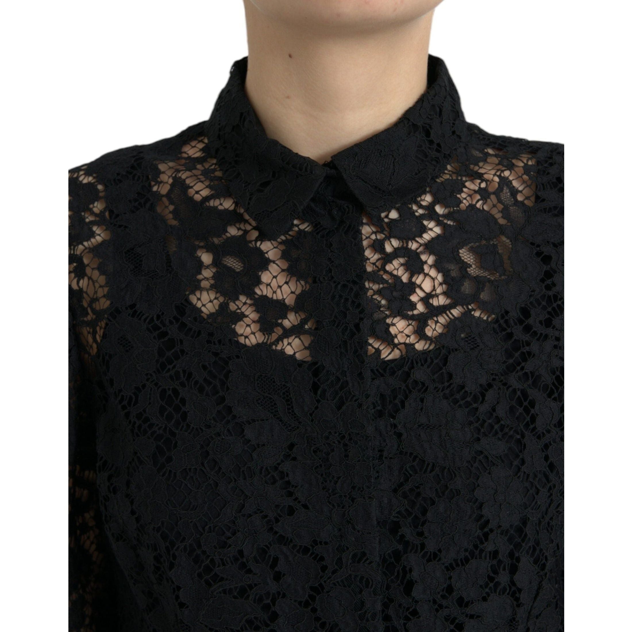 Elegant Floral Lace Blouse Top