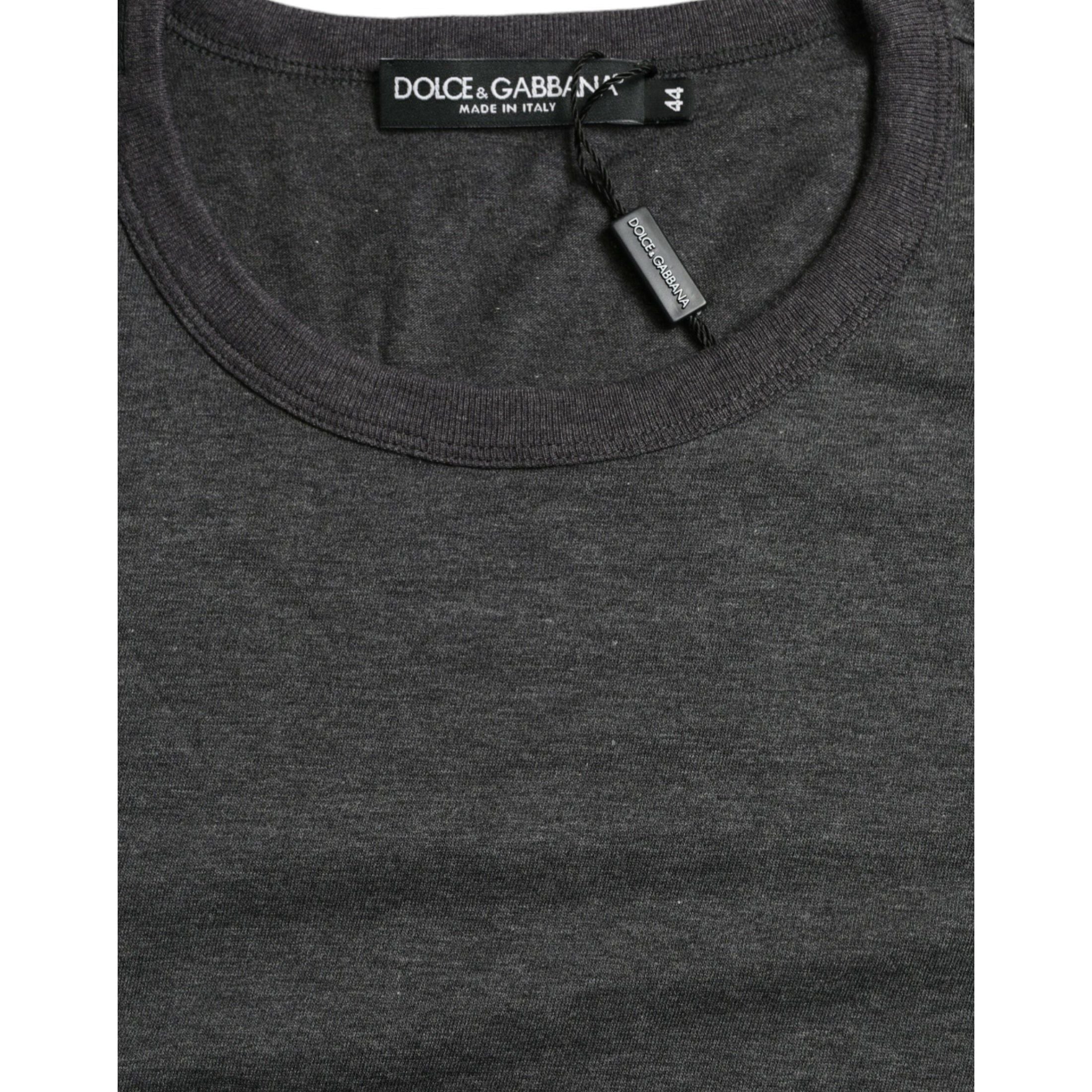 Elegant Dark Gray Crew Neck Tee