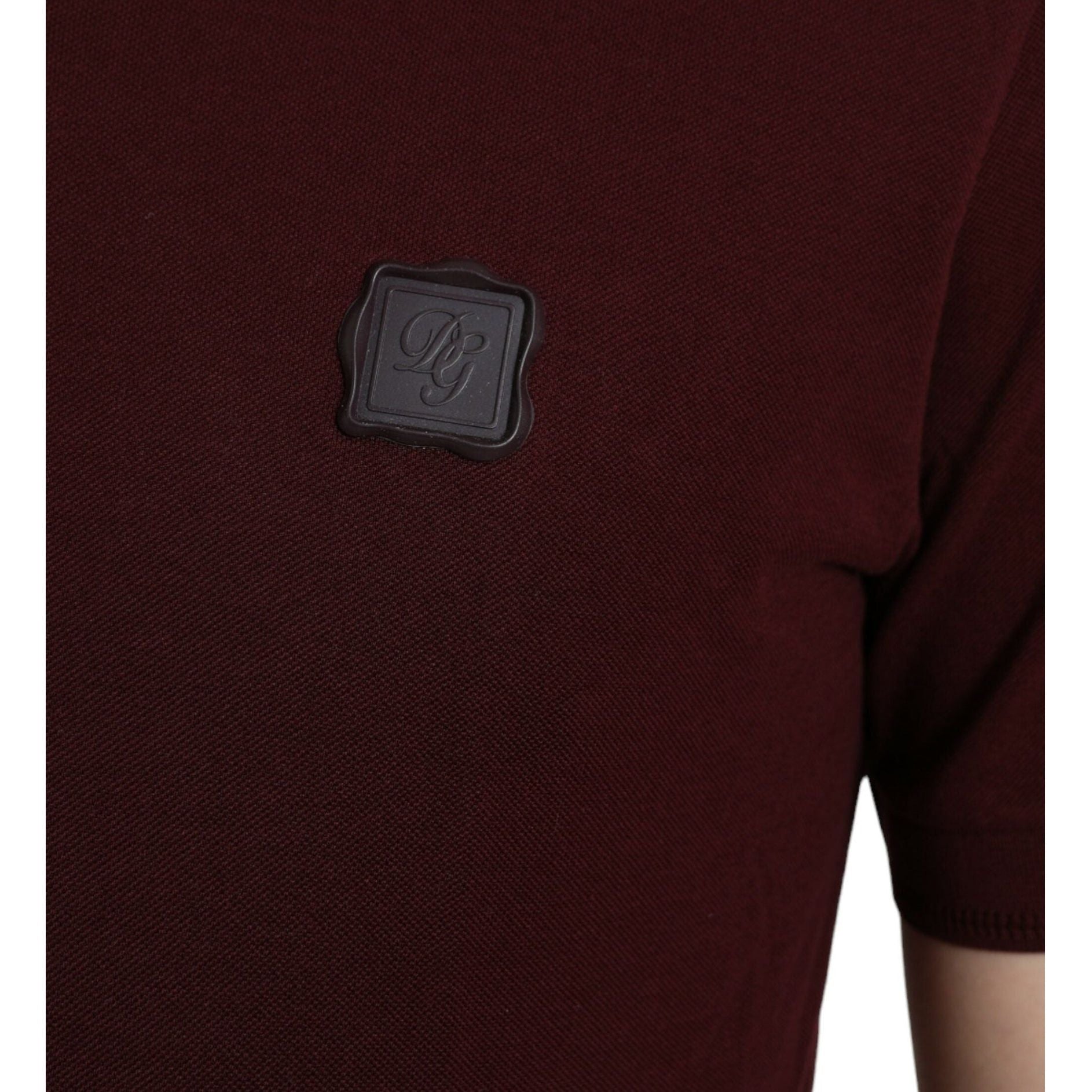 Elegant Maroon Cotton Blend Polo Tee