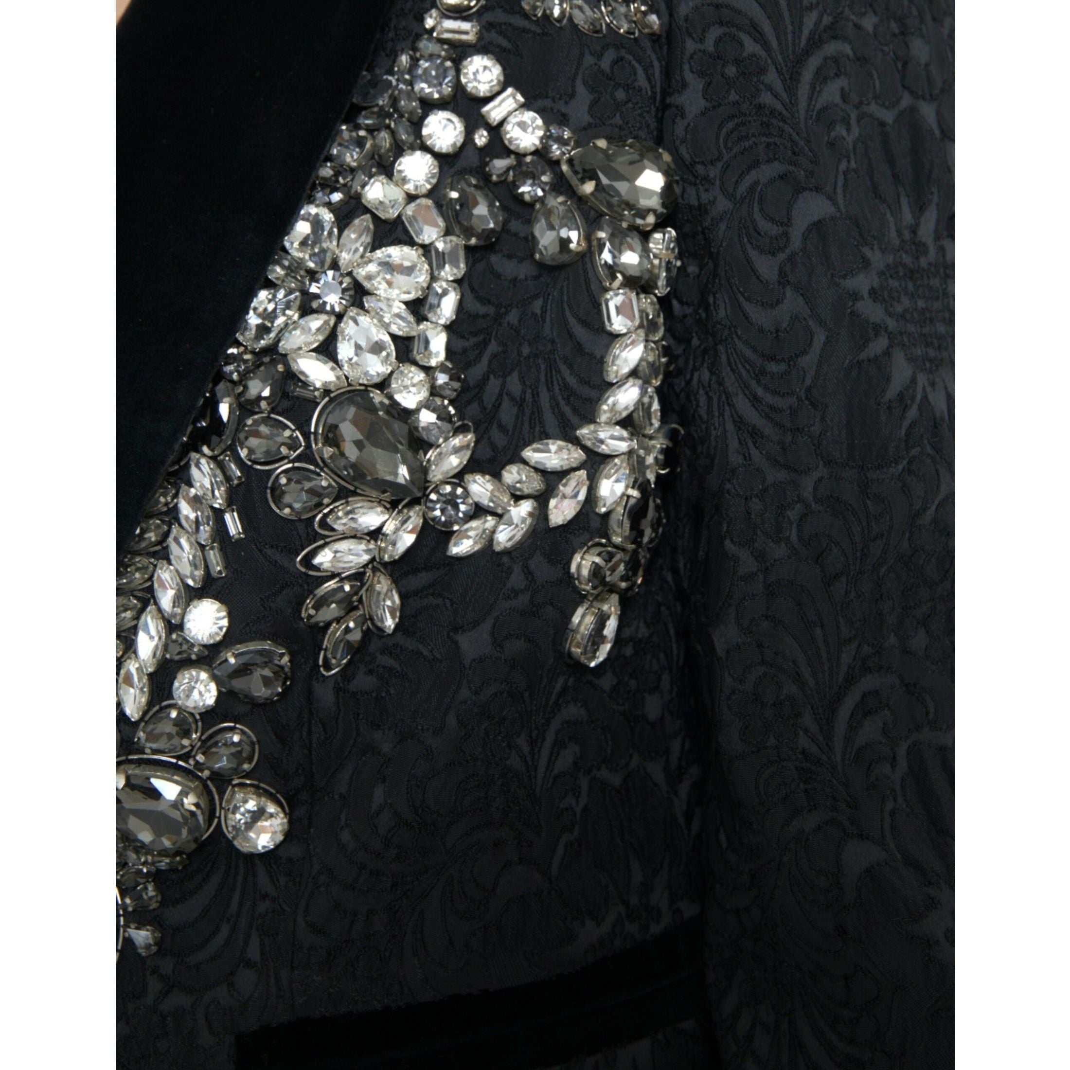 Elegant Embellished Black Overcoat Jacket