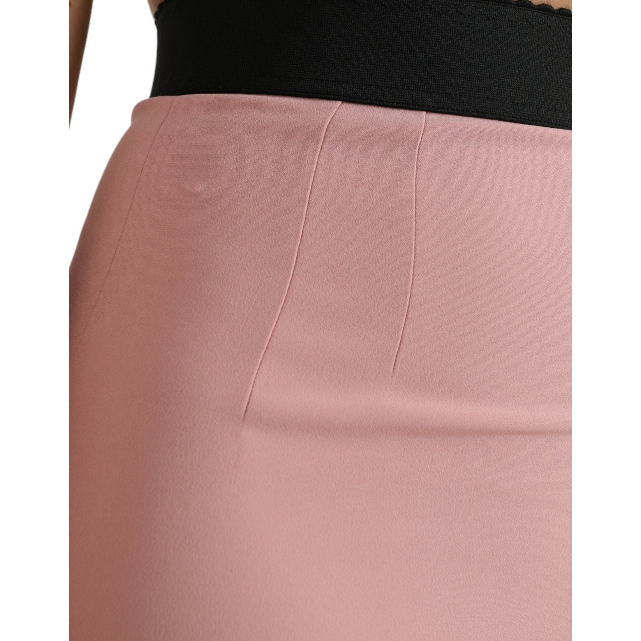 Elegant High Waist Pencil Skirt in Pink