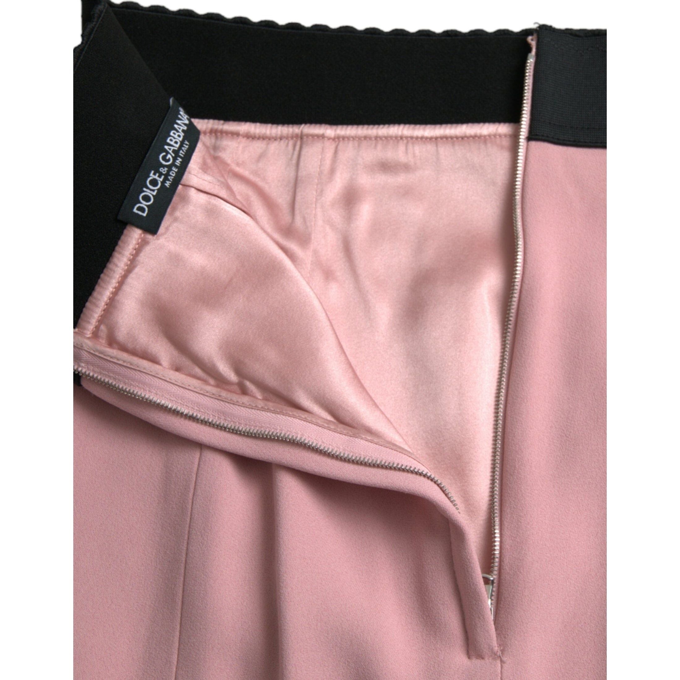 Elegant High Waist Pencil Skirt in Pink