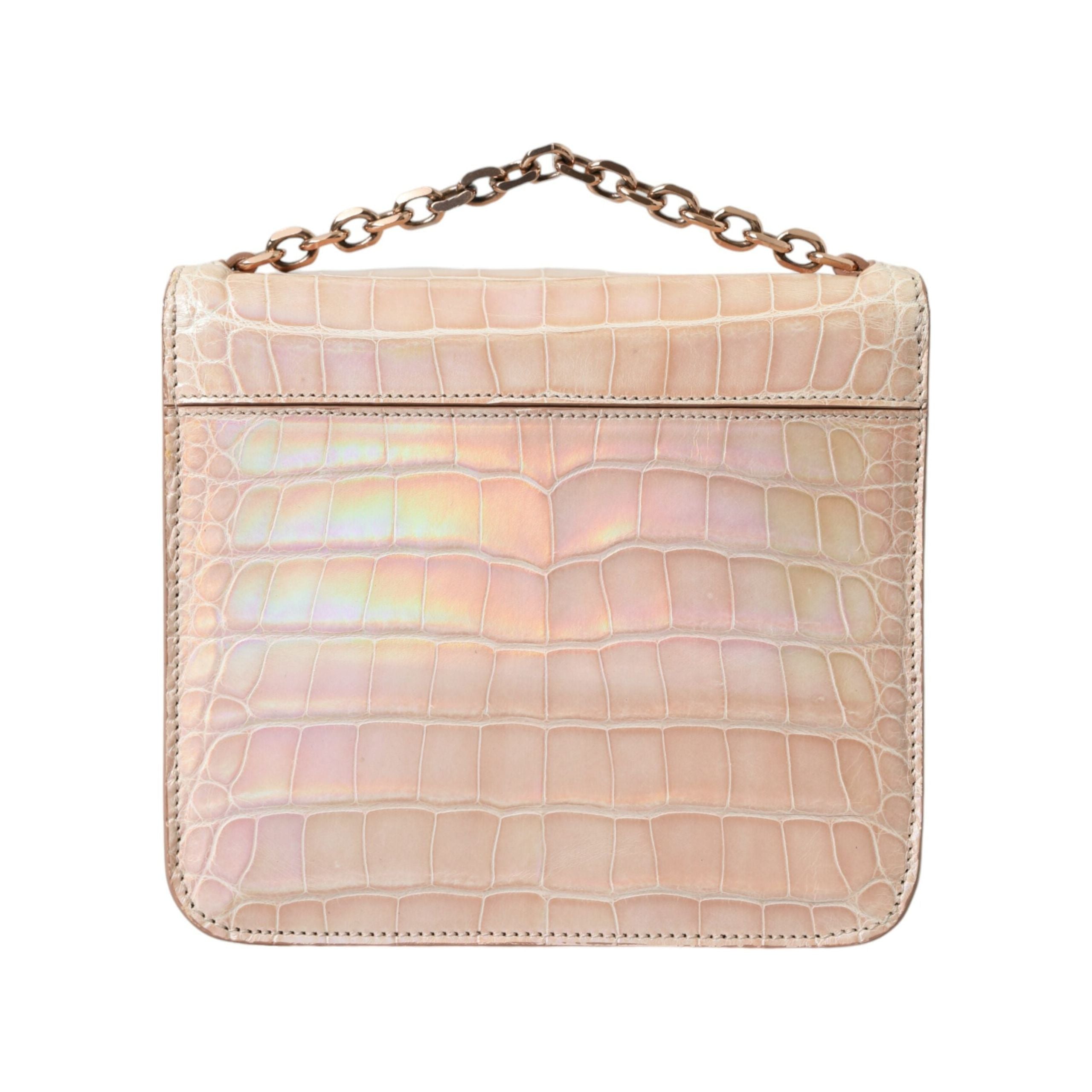 Elegant Mini Chain Beige Clutch for Evening Elegance