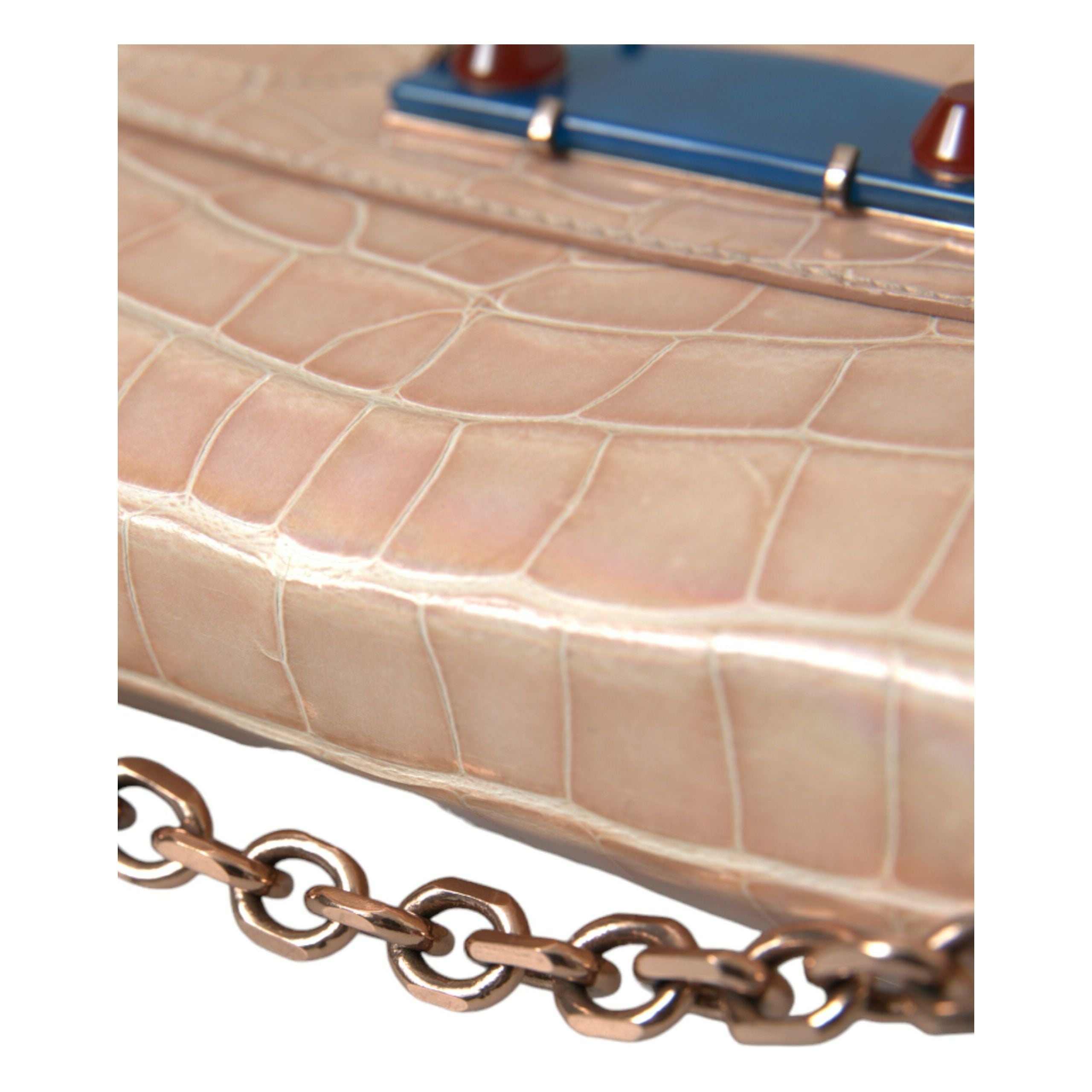 Elegant Mini Chain Beige Clutch for Evening Elegance