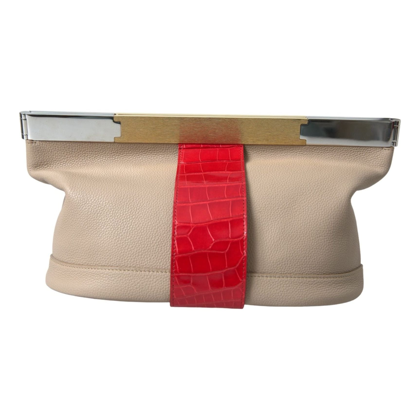 Two Tone Exotic Leather Clutch