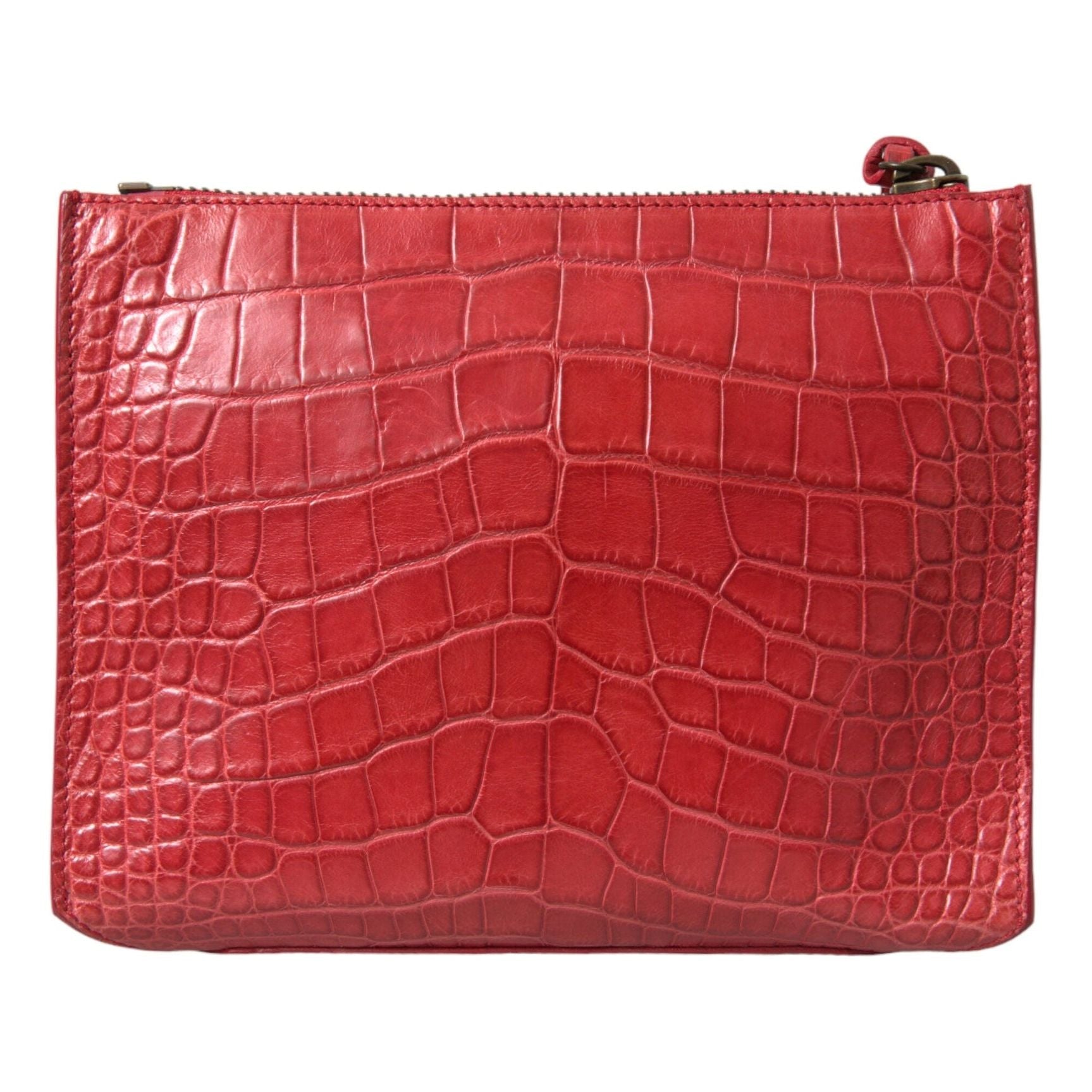 Exotic Red Alligator Leather Clutch