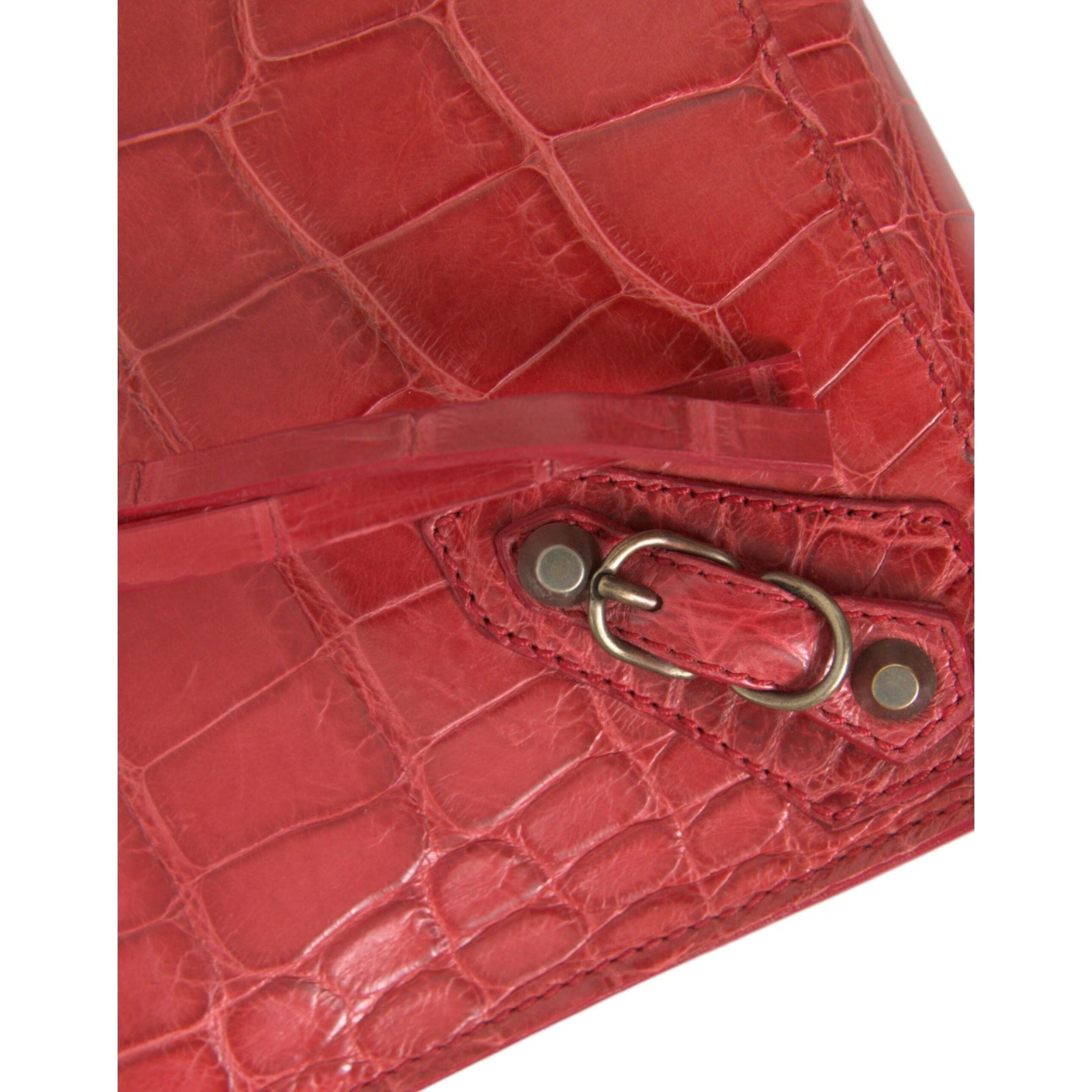 Exotic Red Alligator Leather Clutch