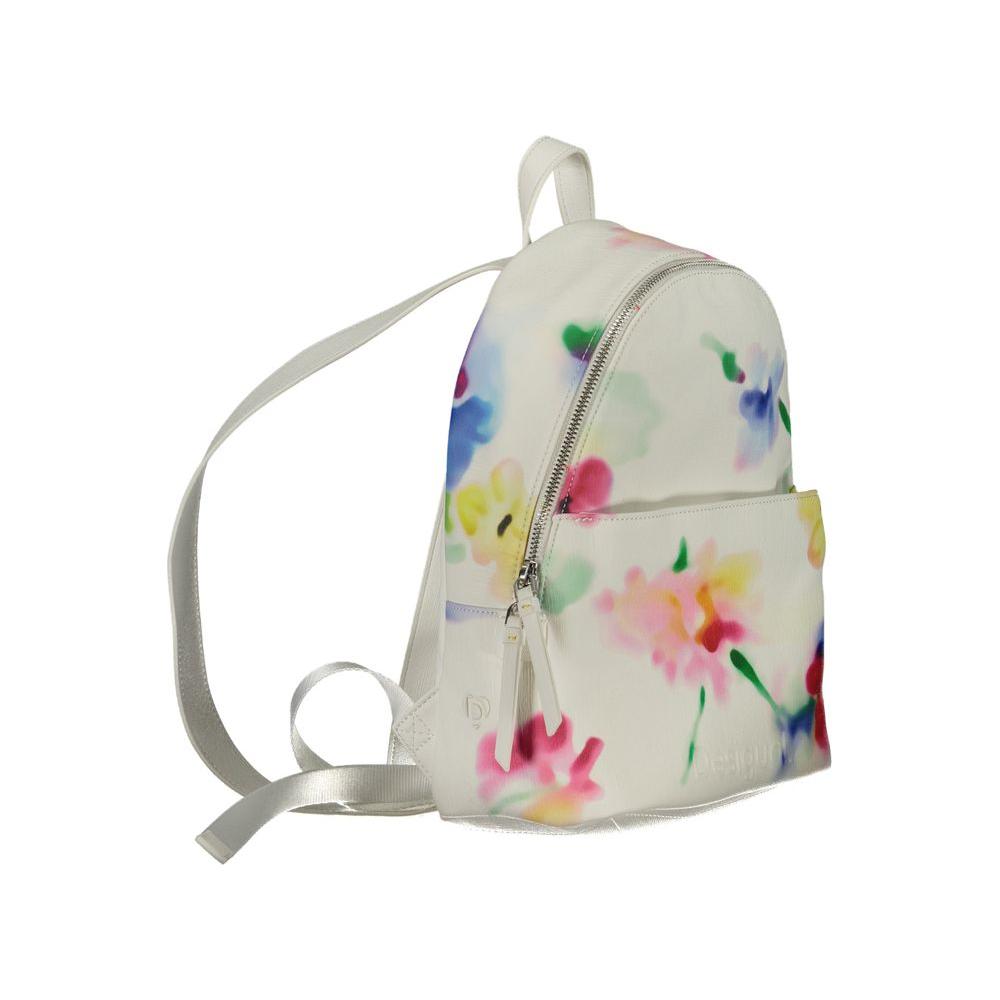 White Polyester Backpack