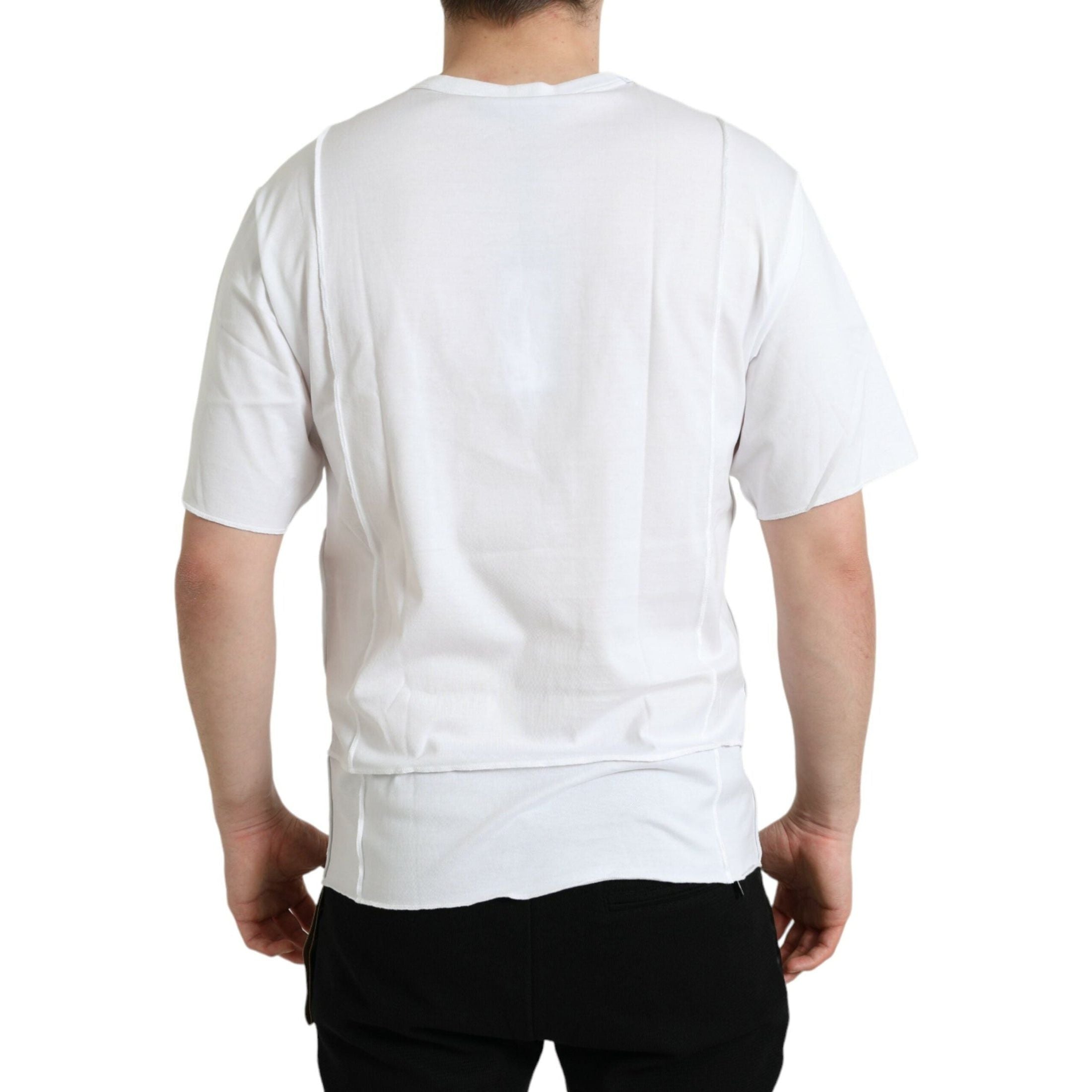 White Logo Crew Neck Short Sleeves T-shirt