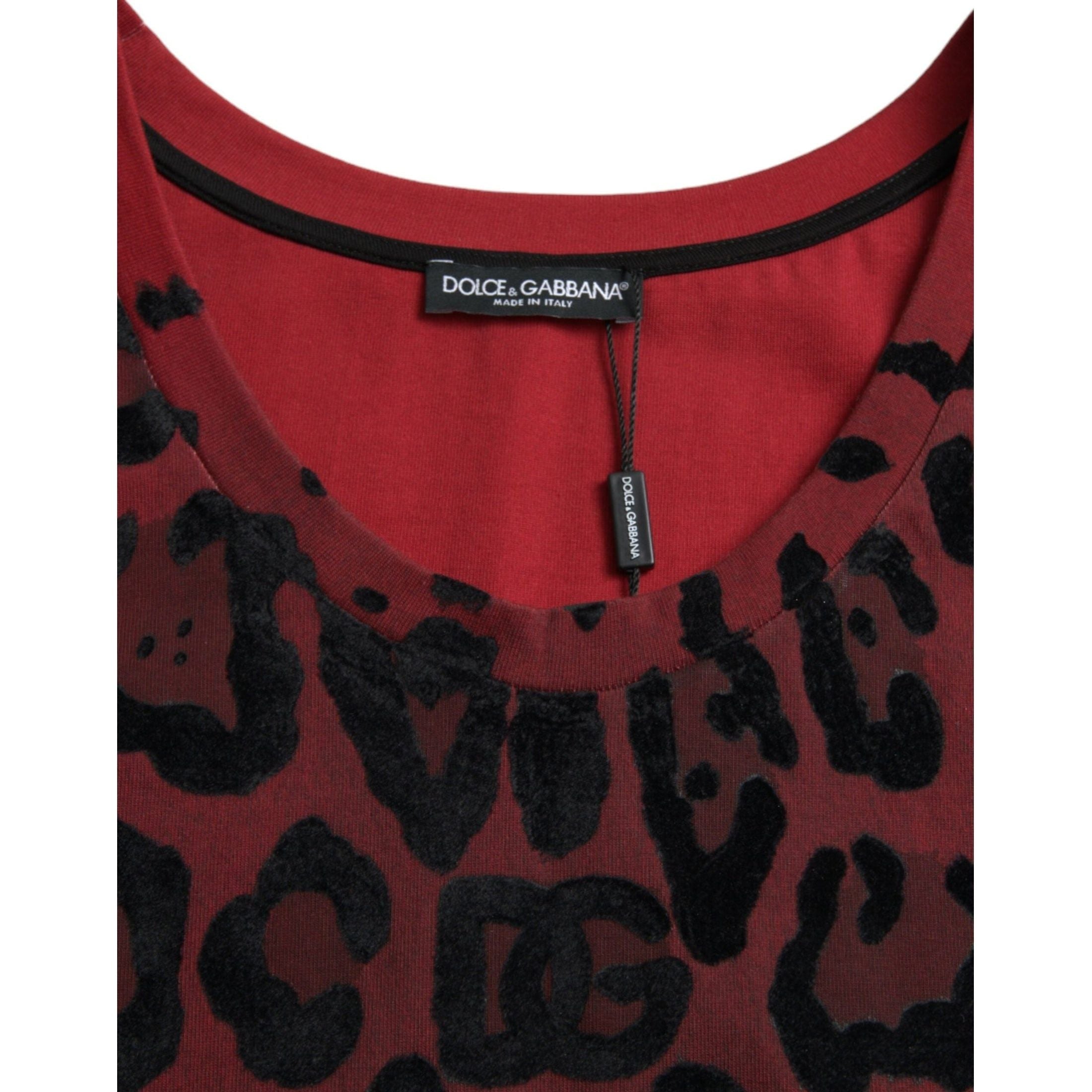 Red Leopard Print Sleeveless Tank T-shirt