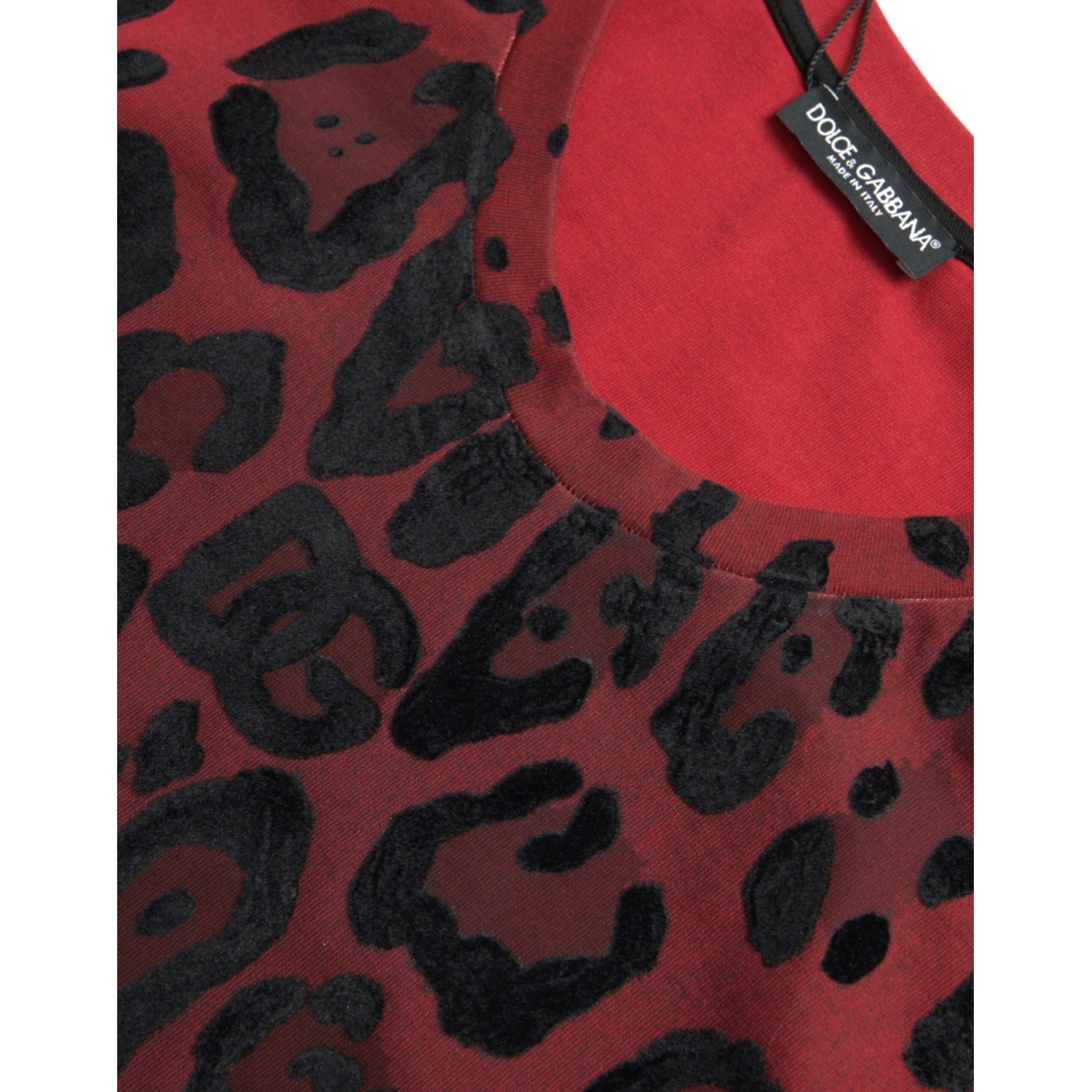 Red Leopard Print Sleeveless Tank T-shirt