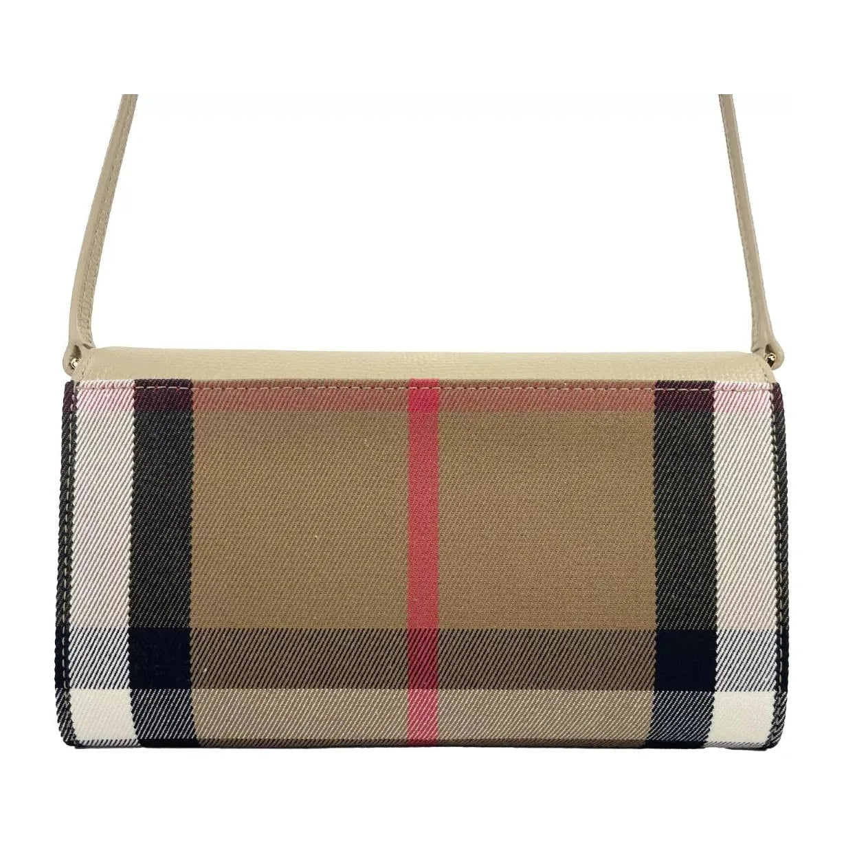 Hannah Small House Check Coca Leather Crossbody Bag