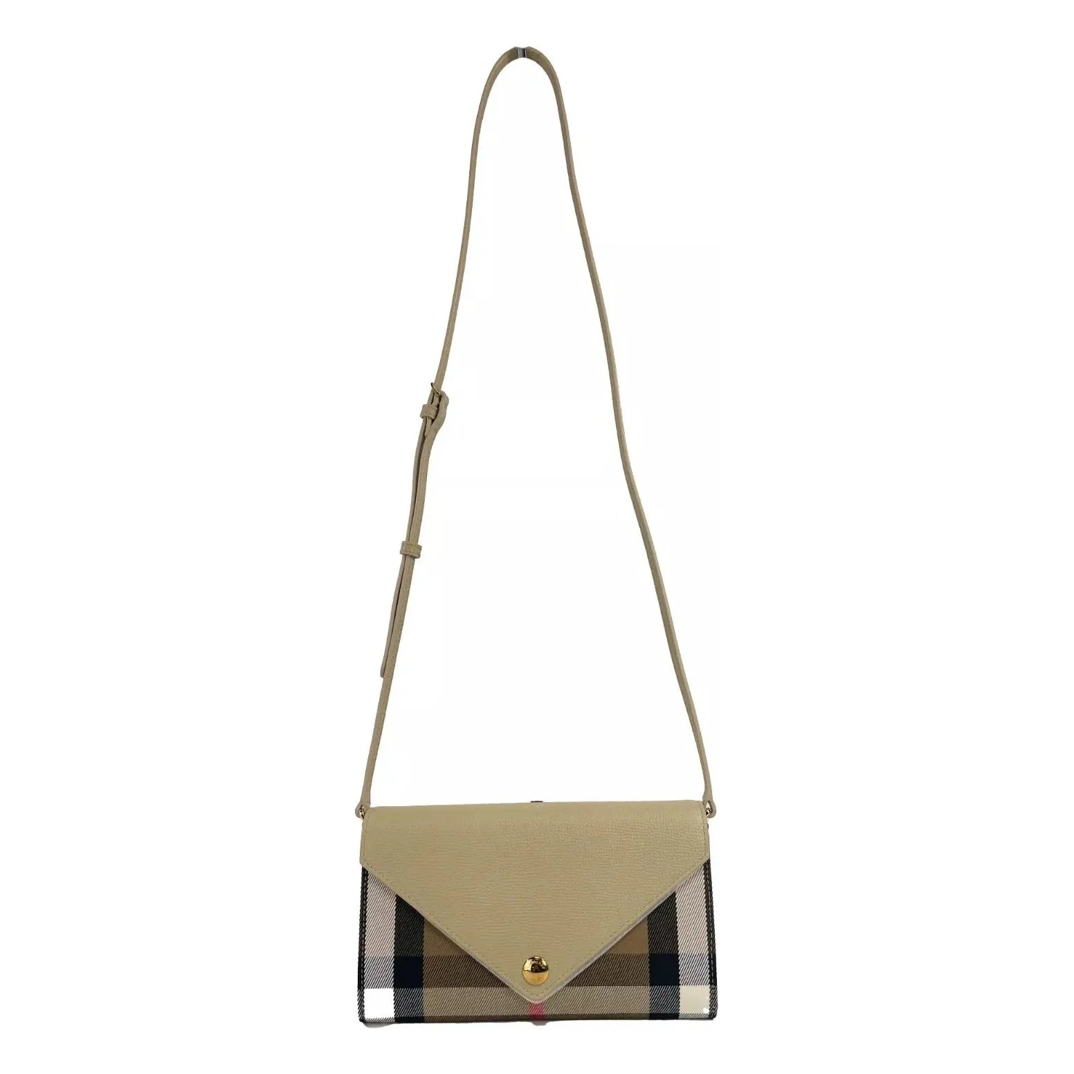 Hannah Small House Check Coca Leather Crossbody Bag