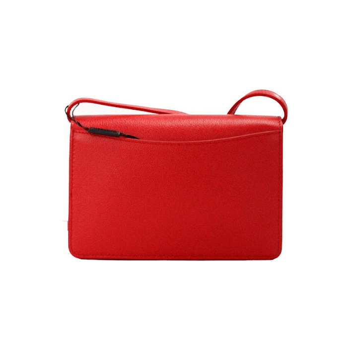 Hampshire Small Red Embossed Logo Smooth Leather Crossbody Bag