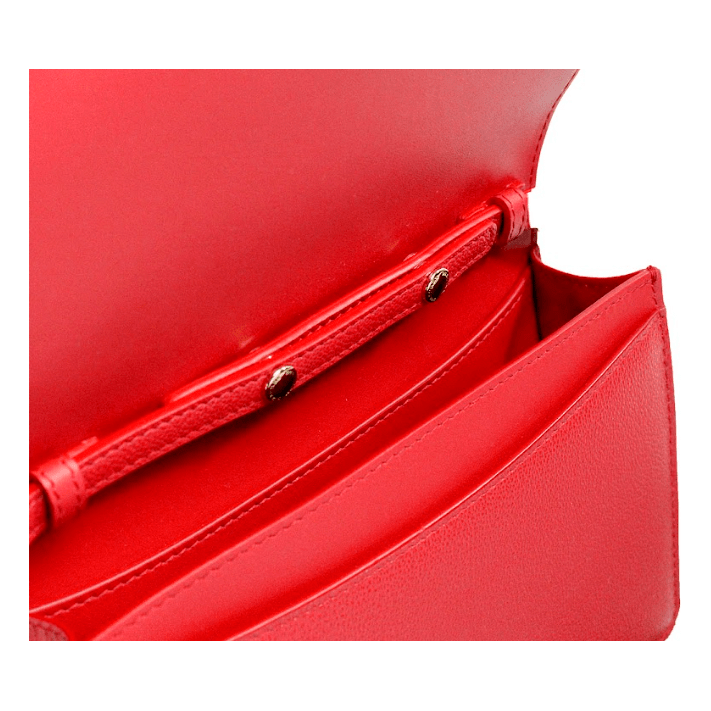 Hampshire Small Red Embossed Logo Smooth Leather Crossbody Bag