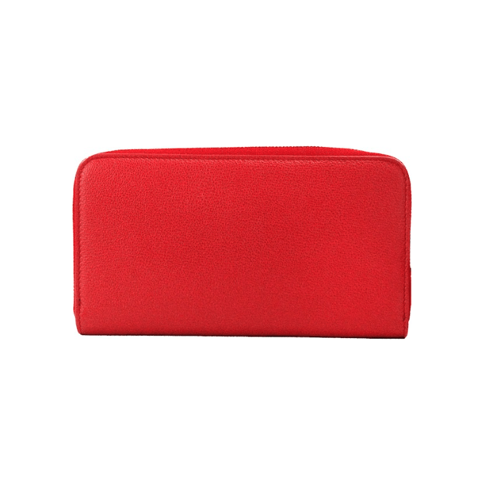 Elmore Red Embossed Logo Leather Continental Clutch Wallet