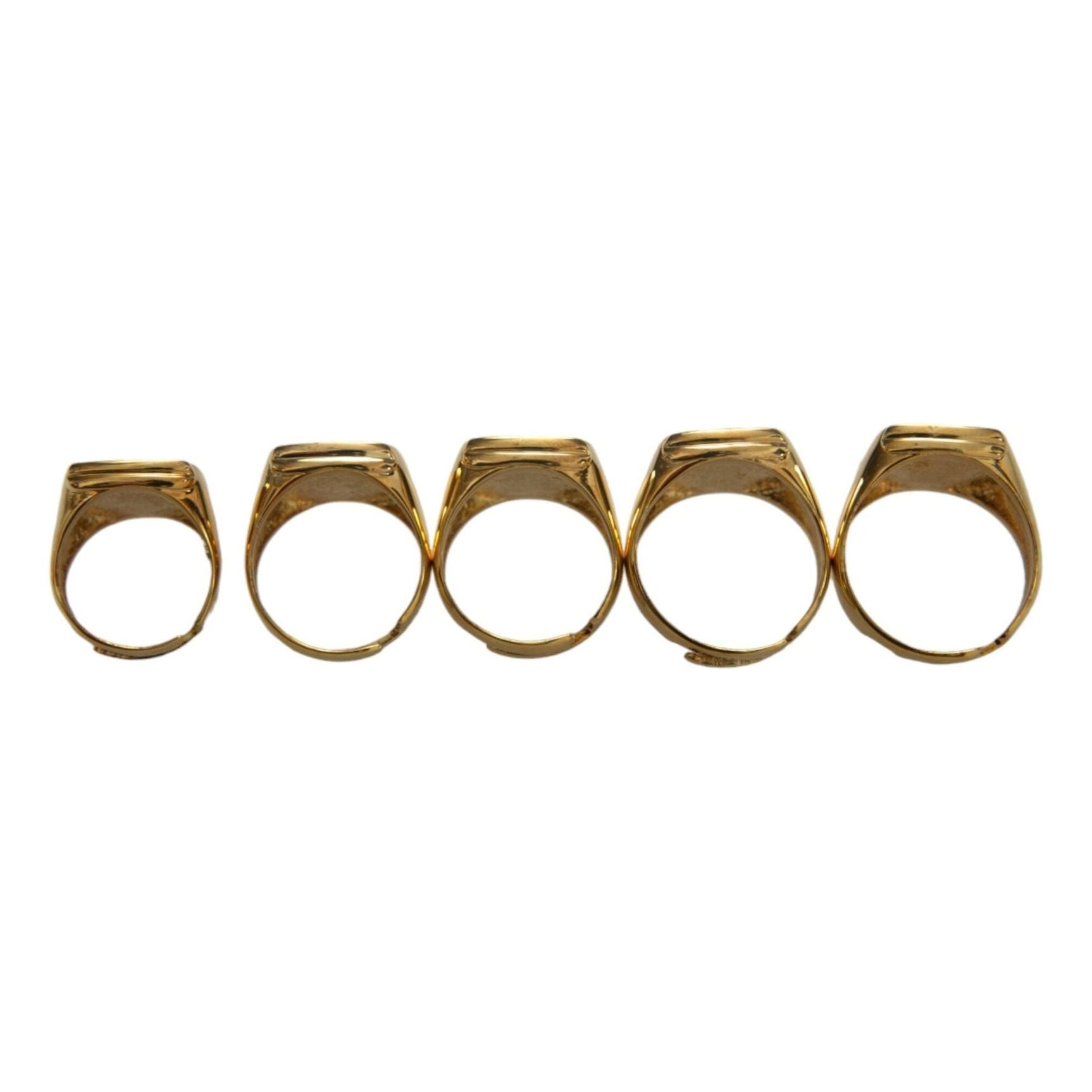 Gold Brass ROYAL Enamel Set of 5 Ring