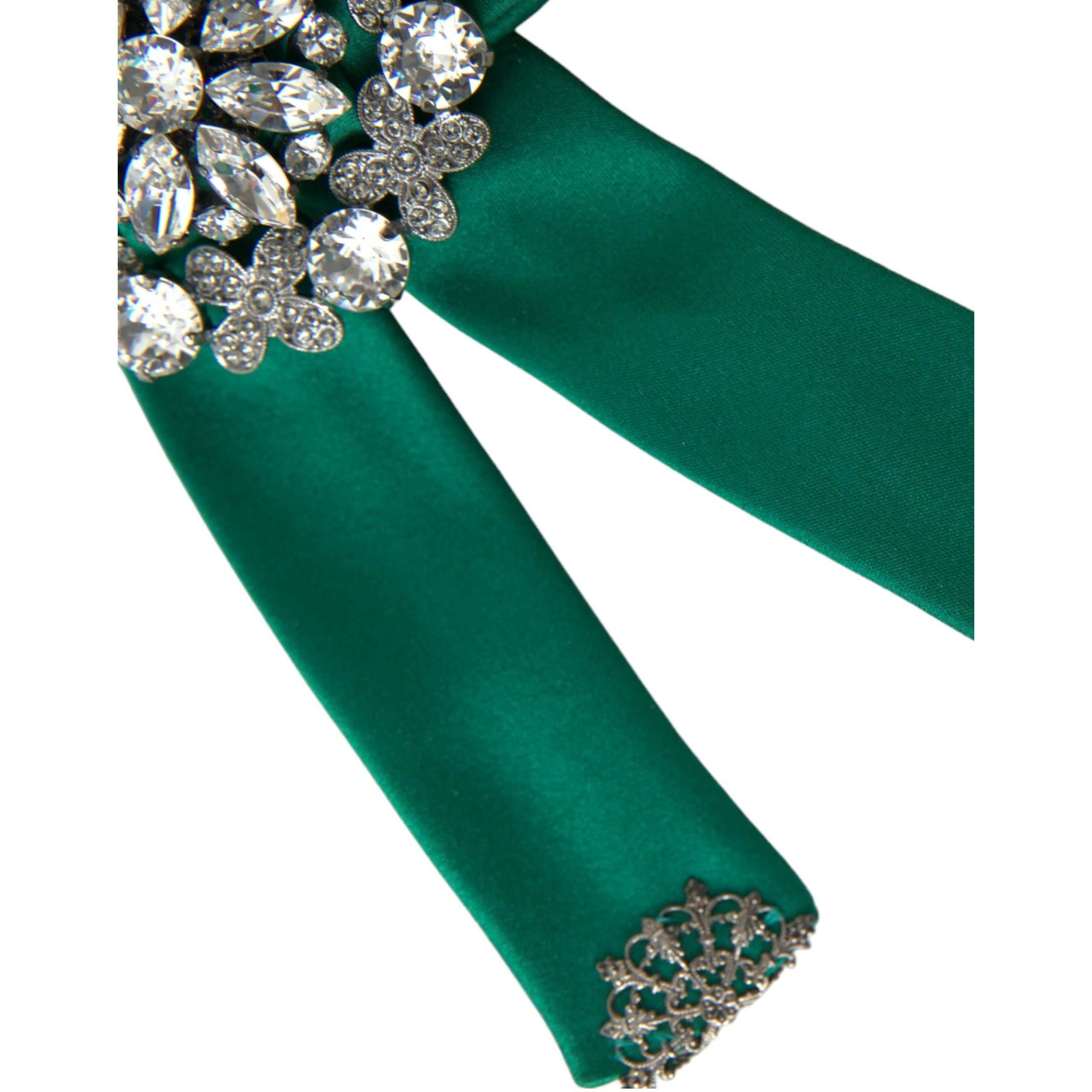 Green Satin Bird Crystal Women Hair Clip