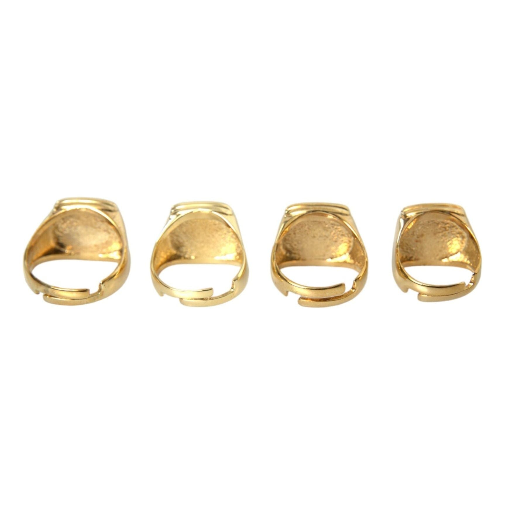 Gold Brass KING Enamel Set of 4 Ring