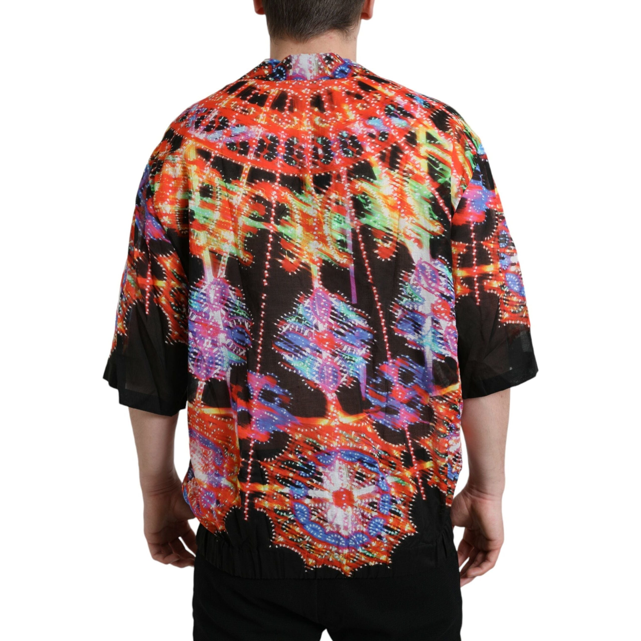 Multicolor Luminarie Print Cotton T-shirt