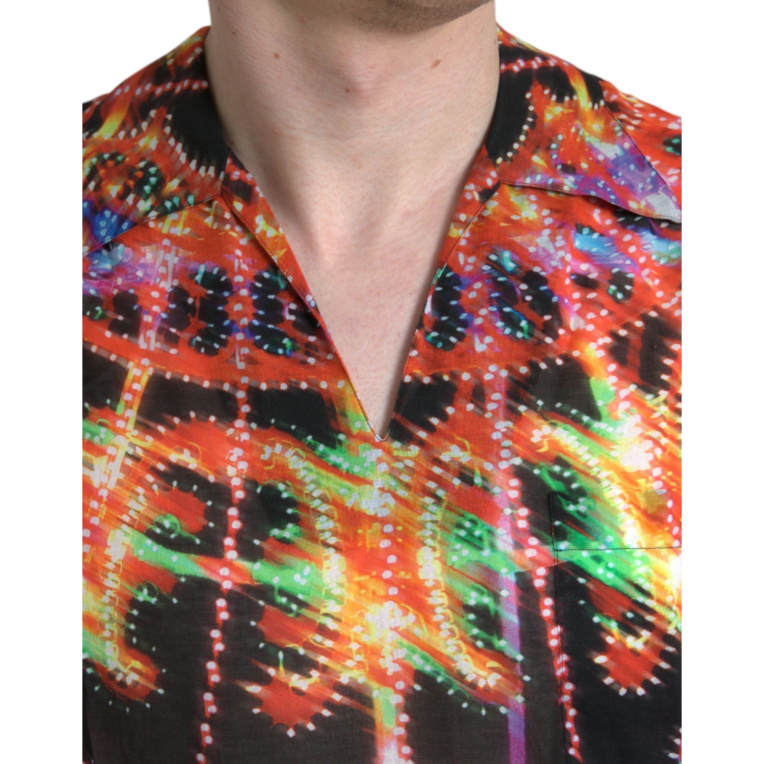 Multicolor Luminarie Print Cotton T-shirt