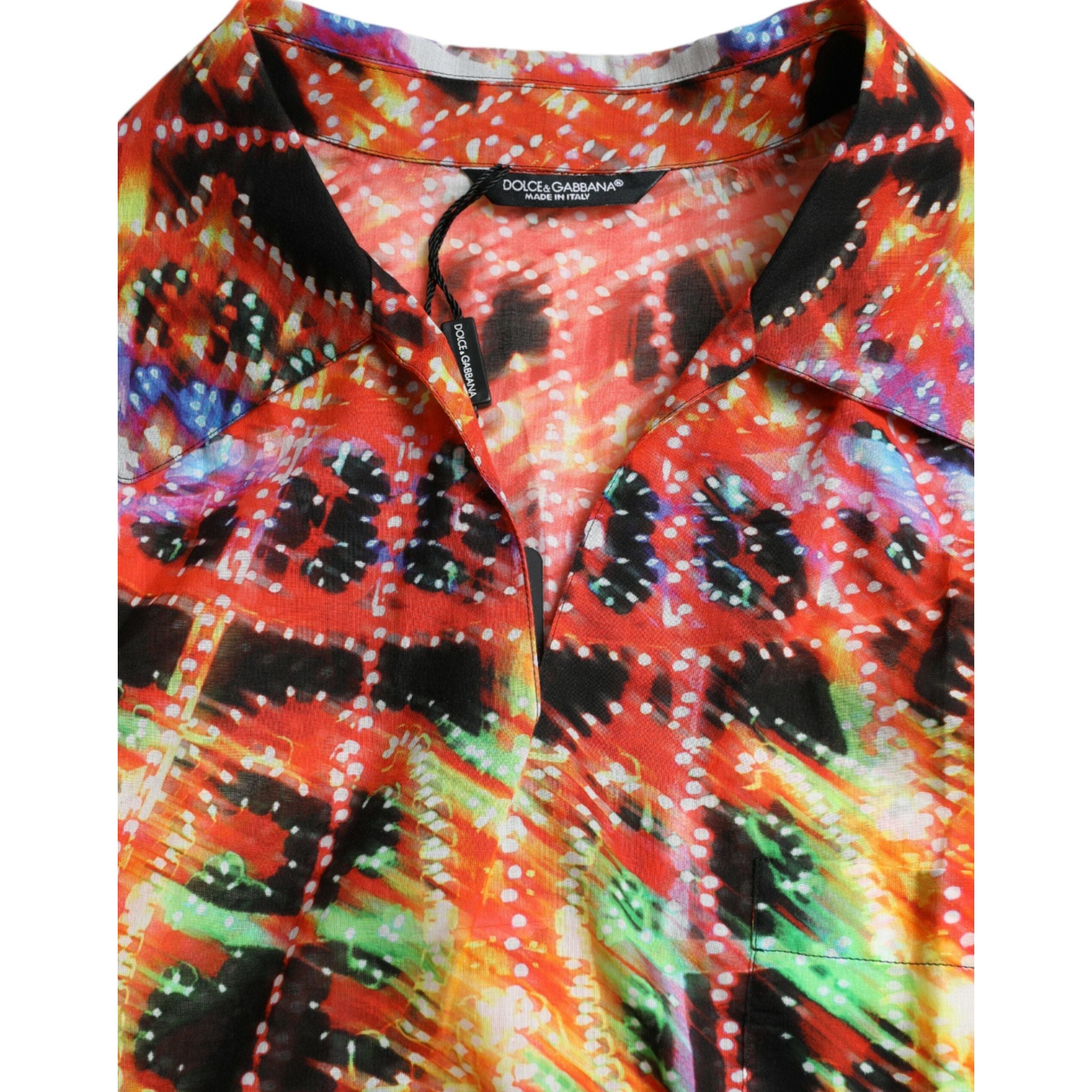 Multicolor Luminarie Print Cotton T-shirt