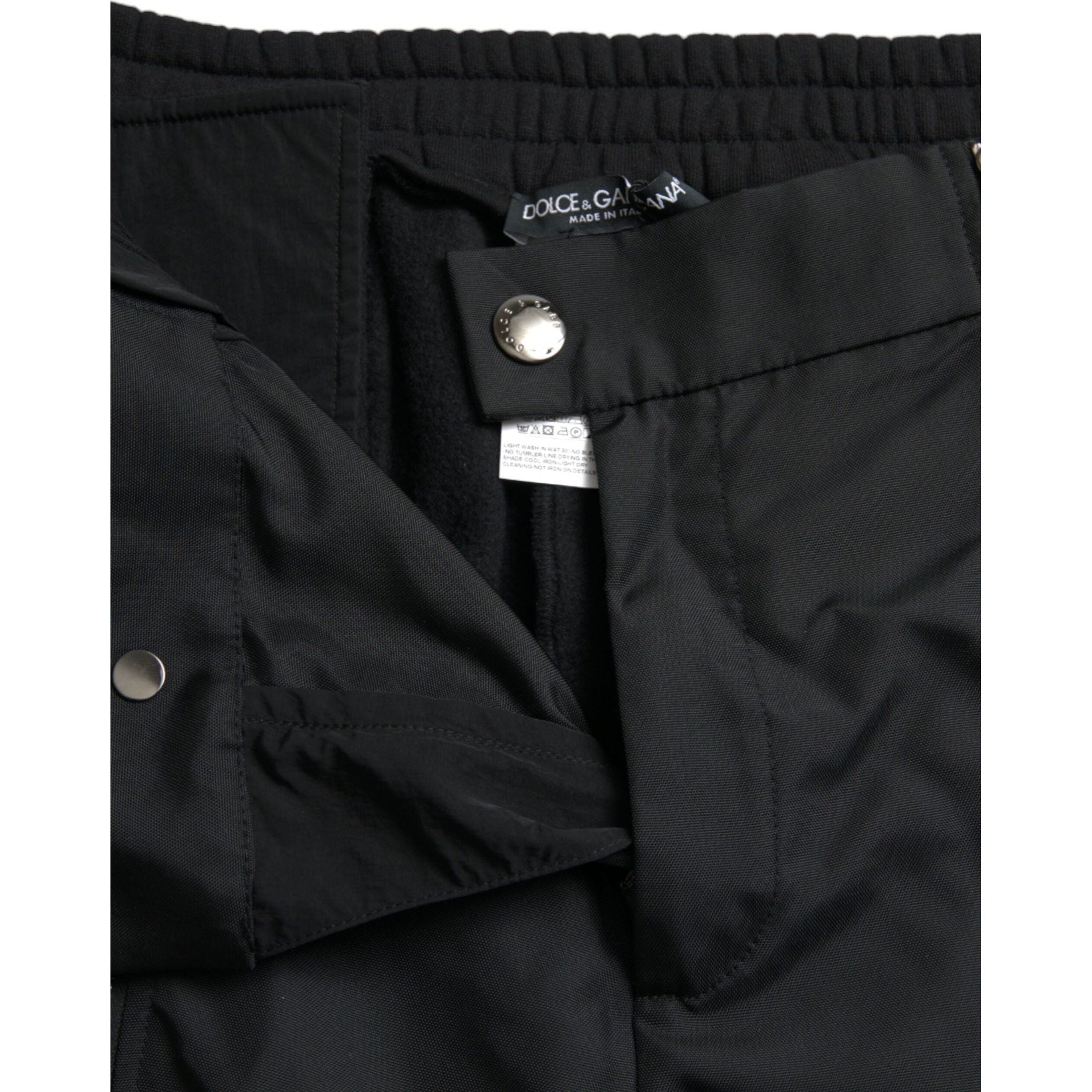 Black Cotton Blend Skinny Pants