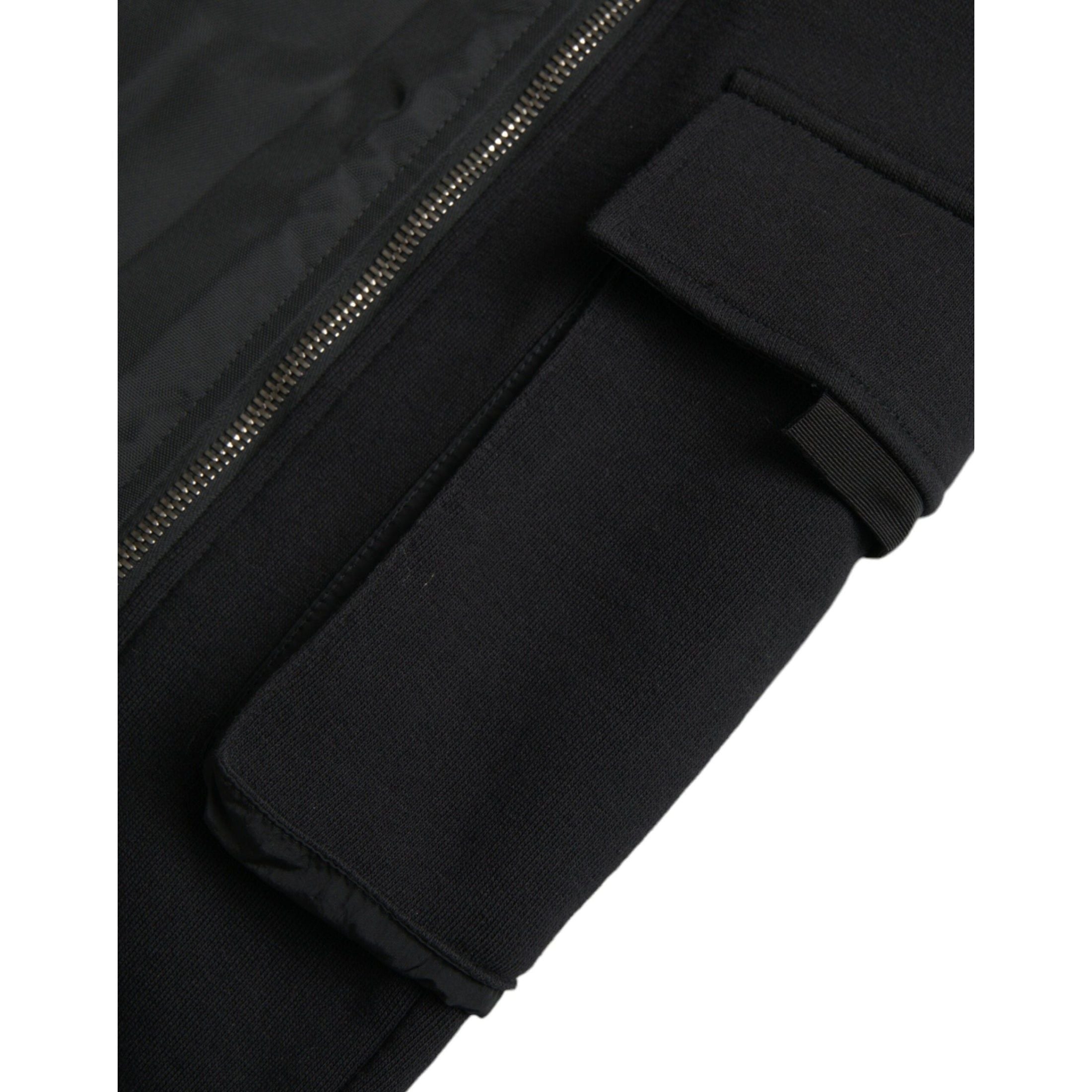 Black Cotton Blend Skinny Pants