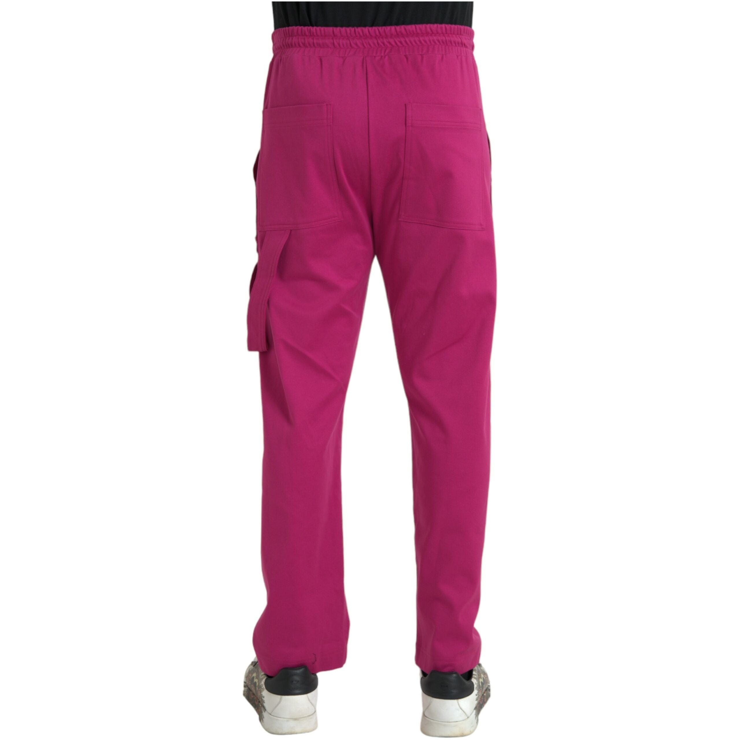 Pink Logo Cargo Cotton Jogger Sweatpants Pants