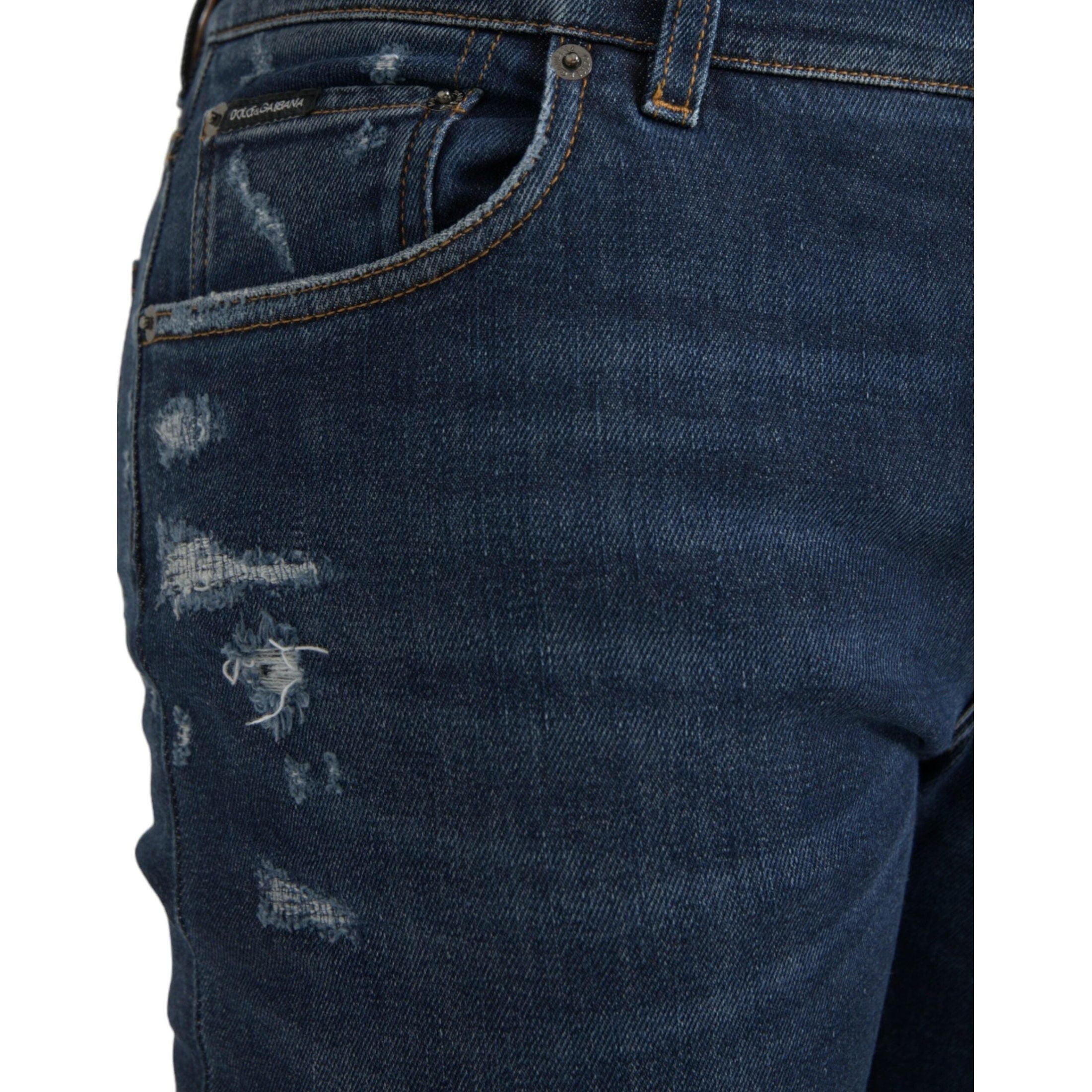 Blue Slim Fit Cotton Skinny Men Denim Jeans