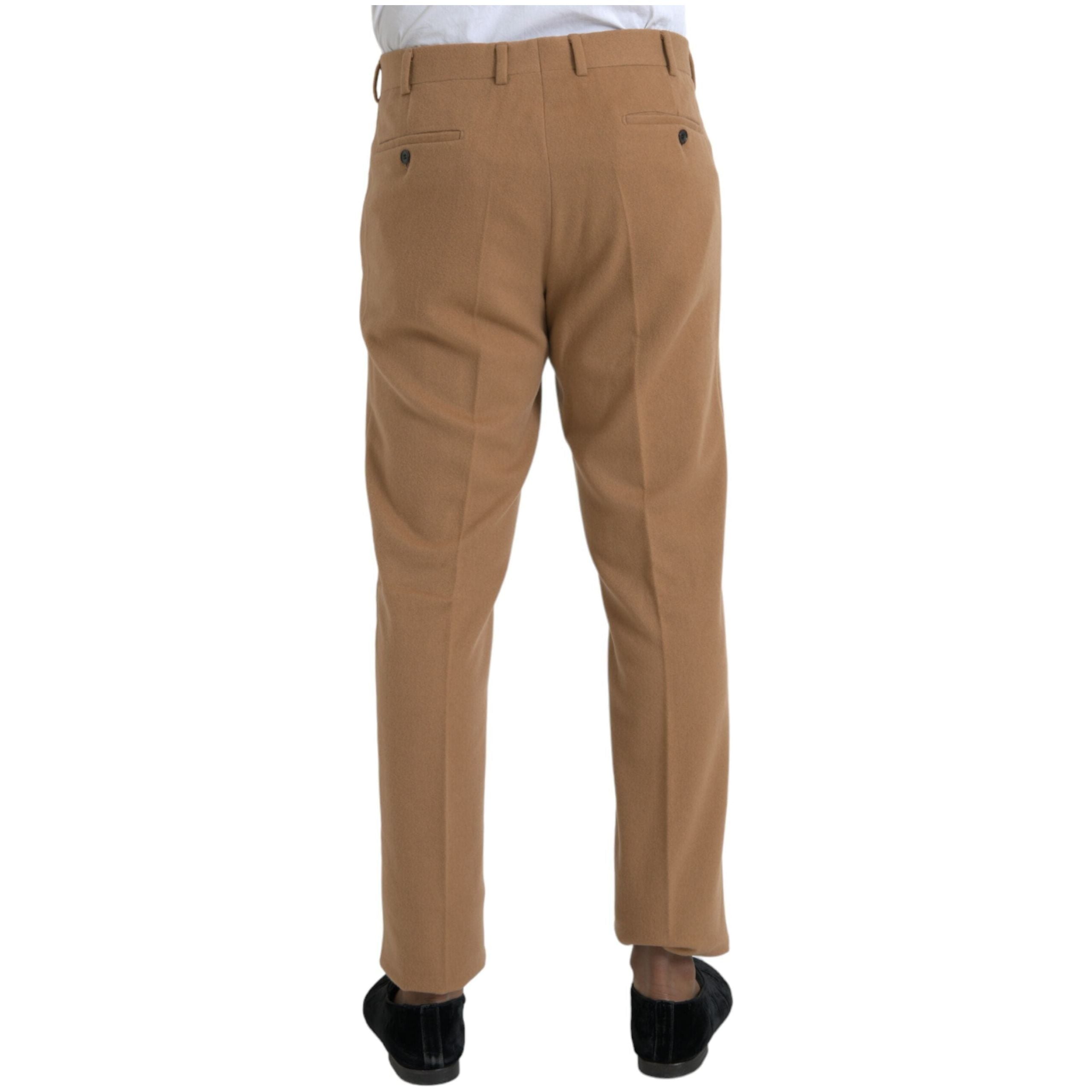 Beige Cashmere Men Straight Fit Dress Pants