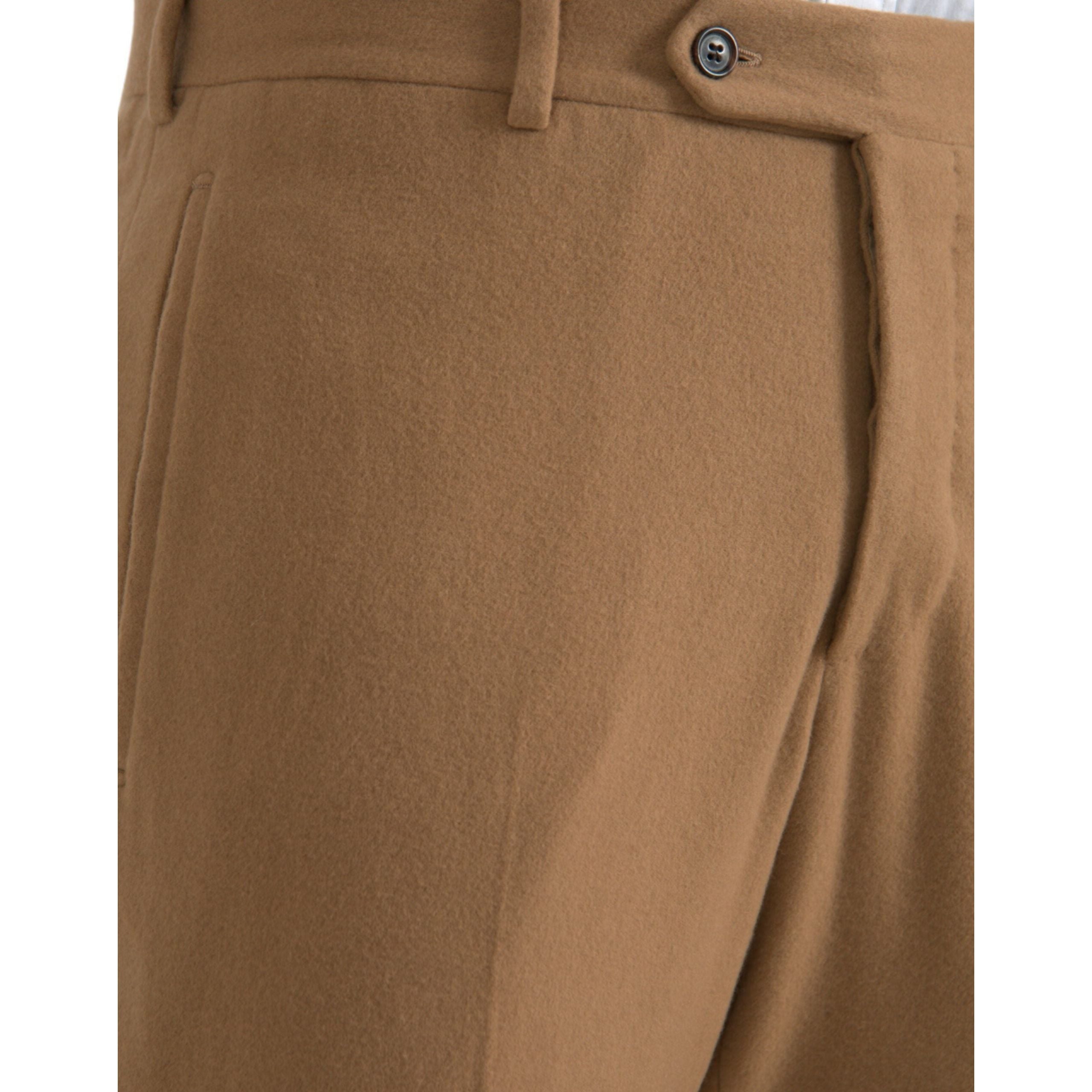 Beige Cashmere Men Straight Fit Dress Pants