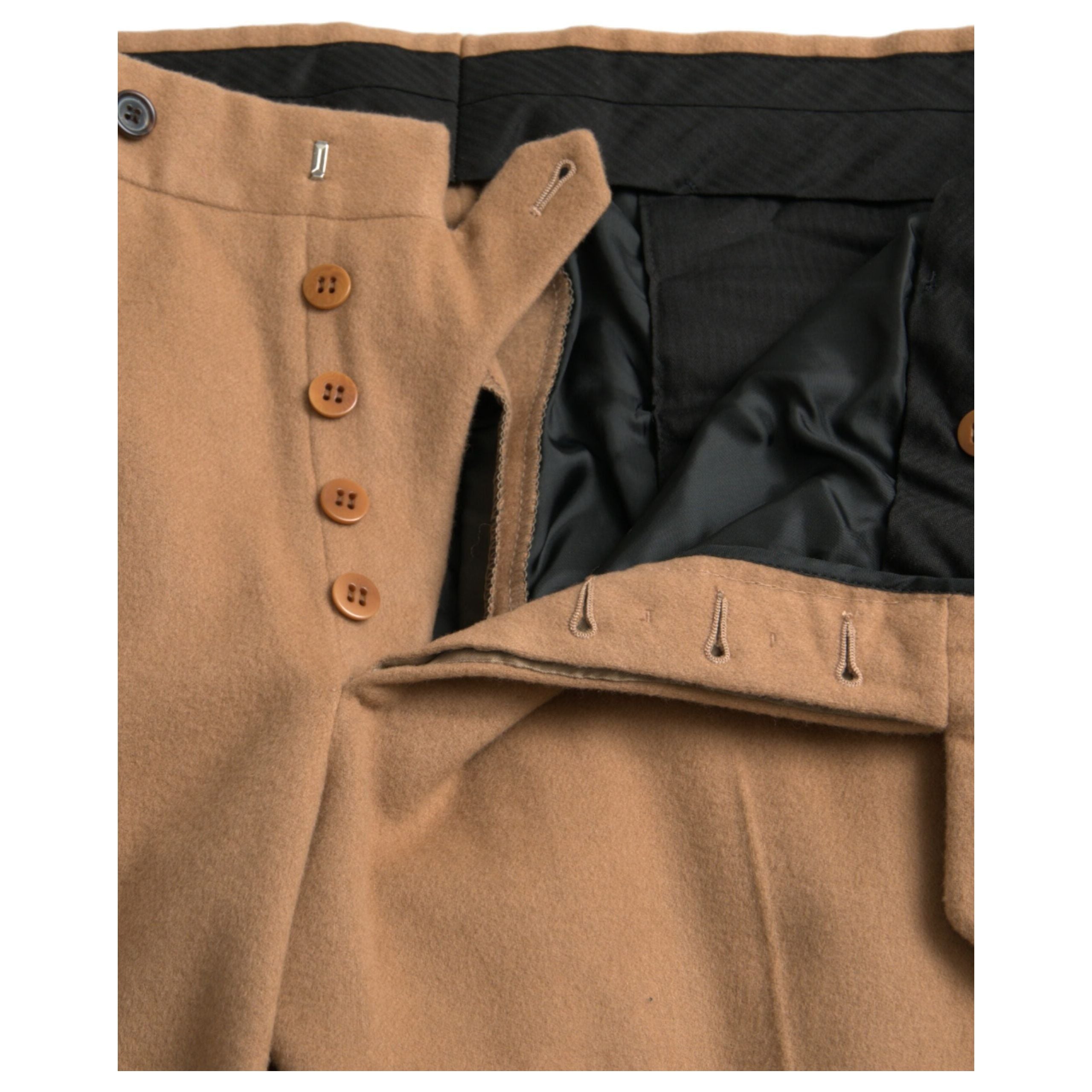 Beige Cashmere Men Straight Fit Dress Pants