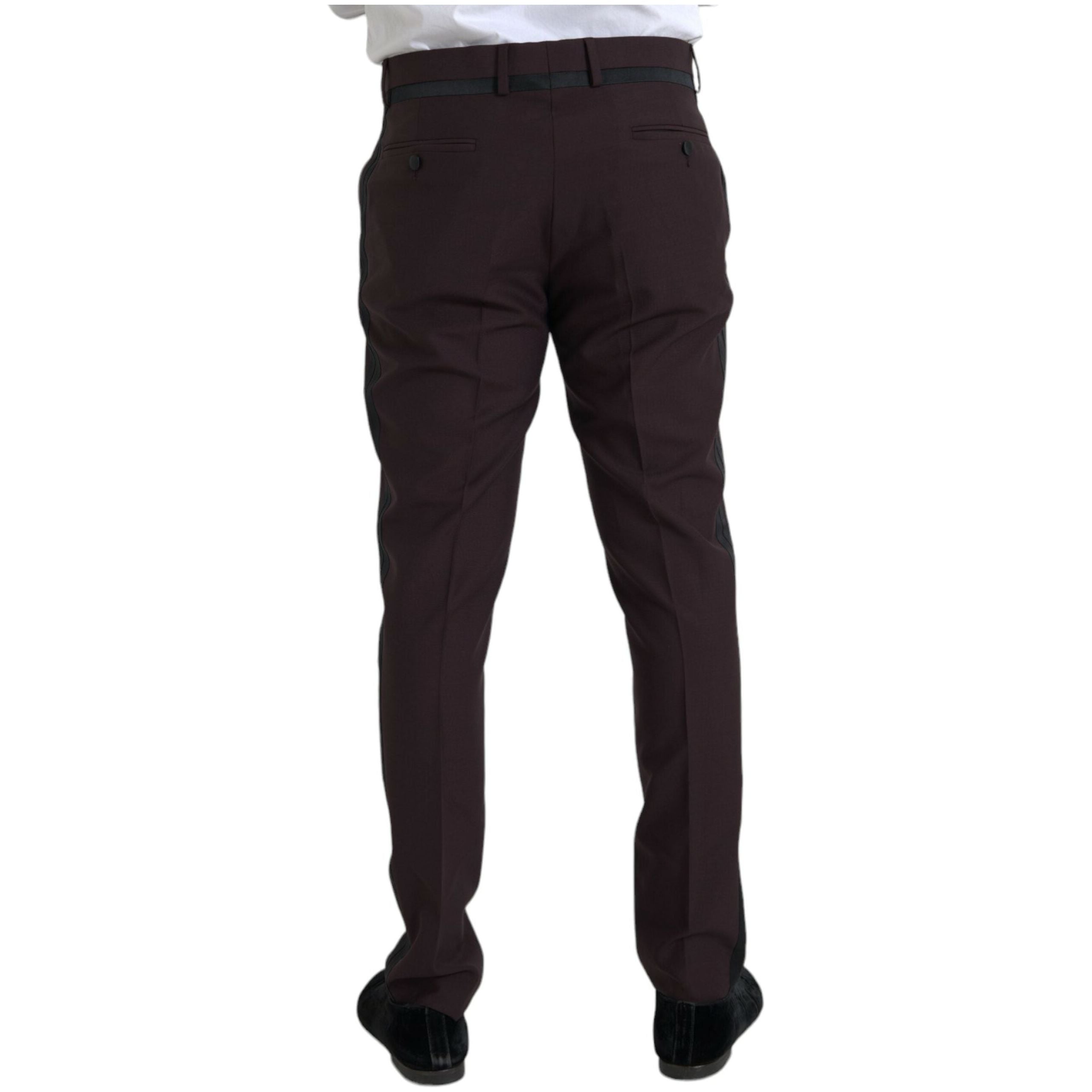 Dark Brown Wool Slim Fit Pants