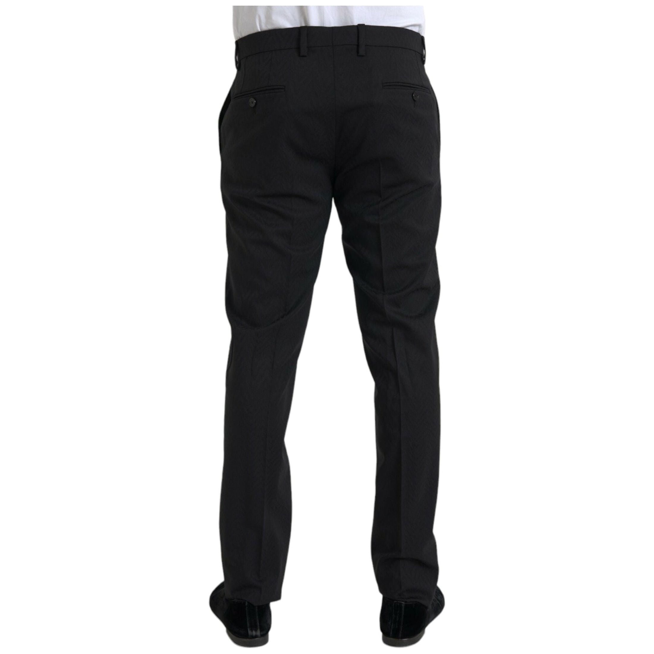 Black Wool Men Skinny Dress Pants