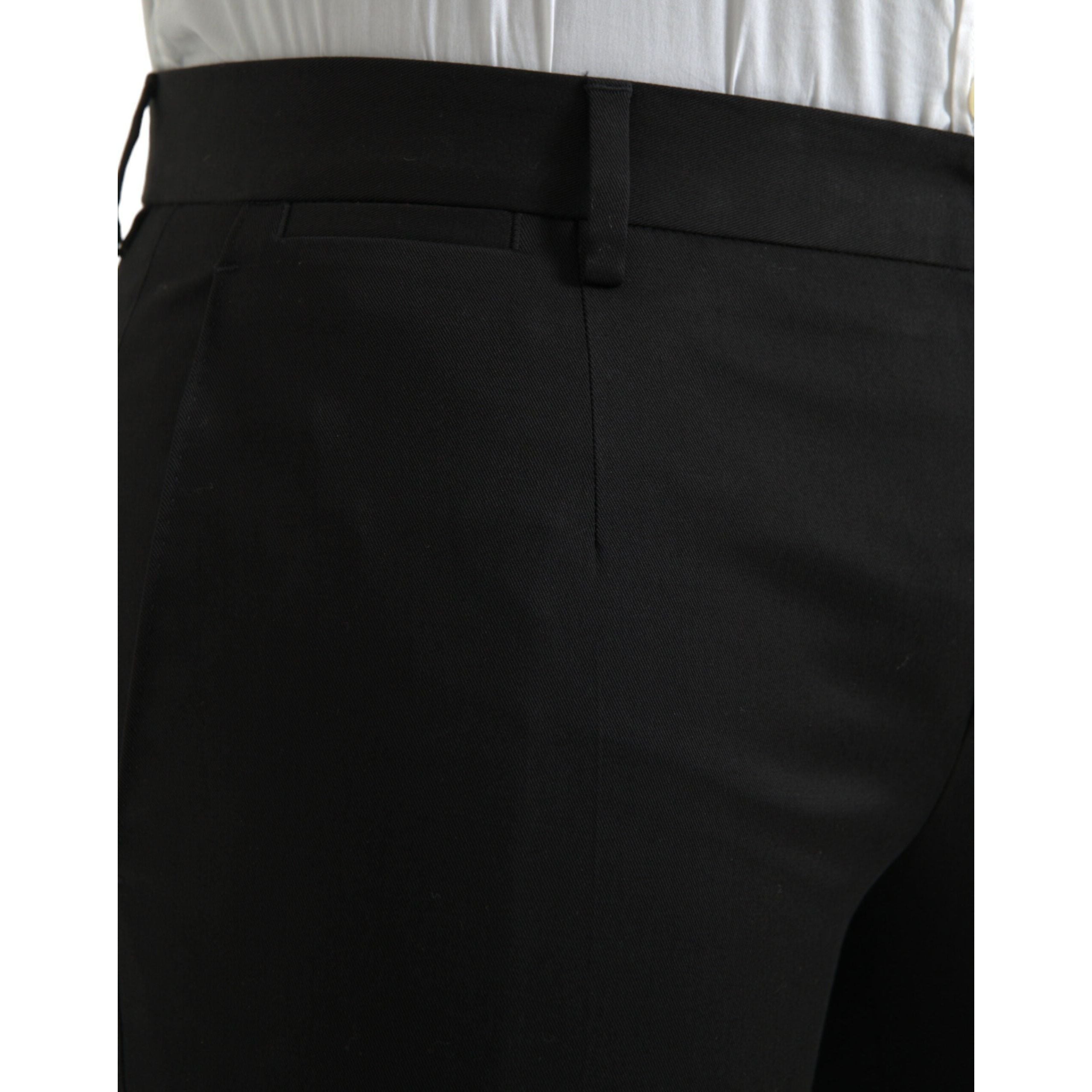 Black Cotton Stretch Skinny Dress Pants